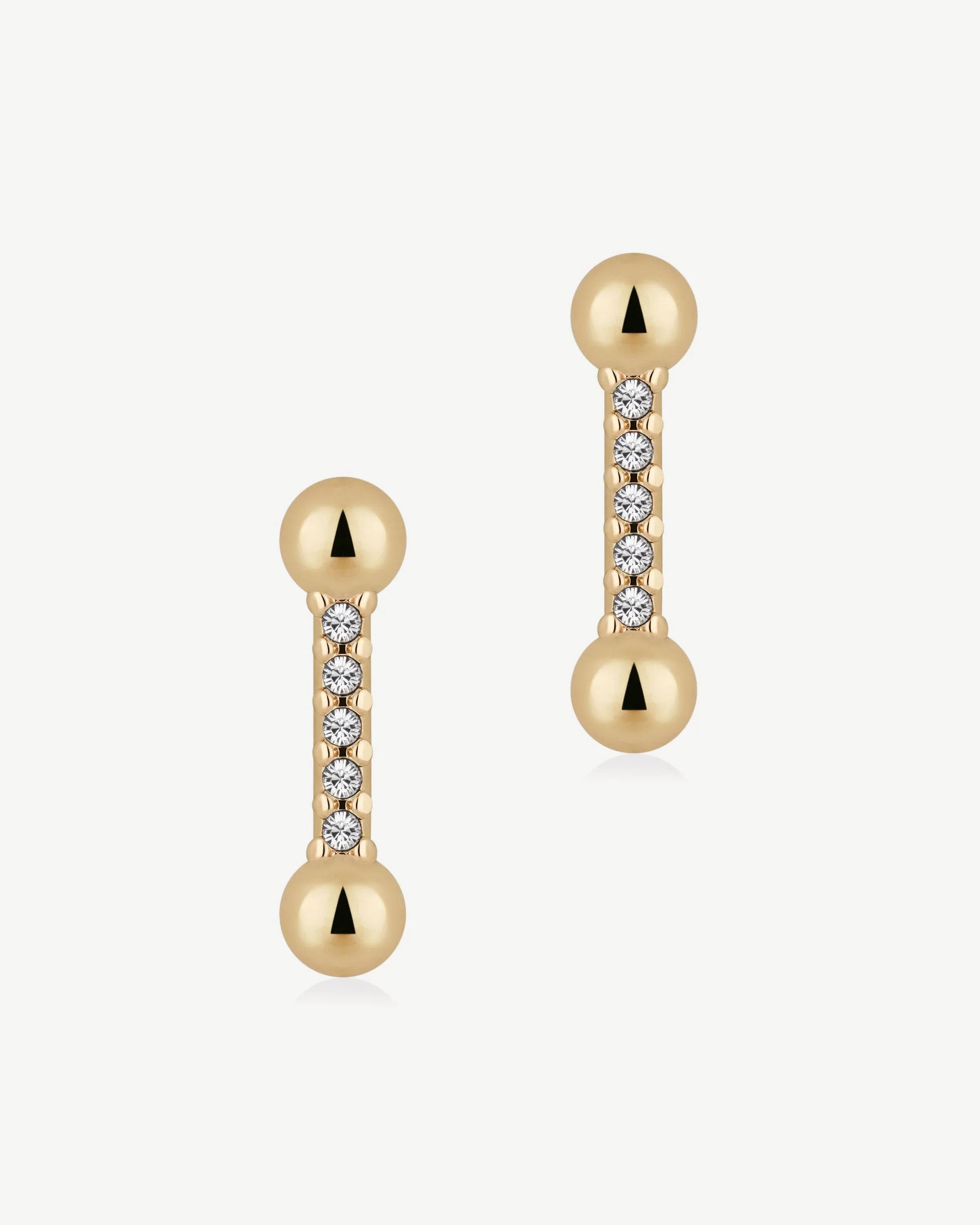 Crystal Mosaic Earrings - 22 Carat Gold Gilded