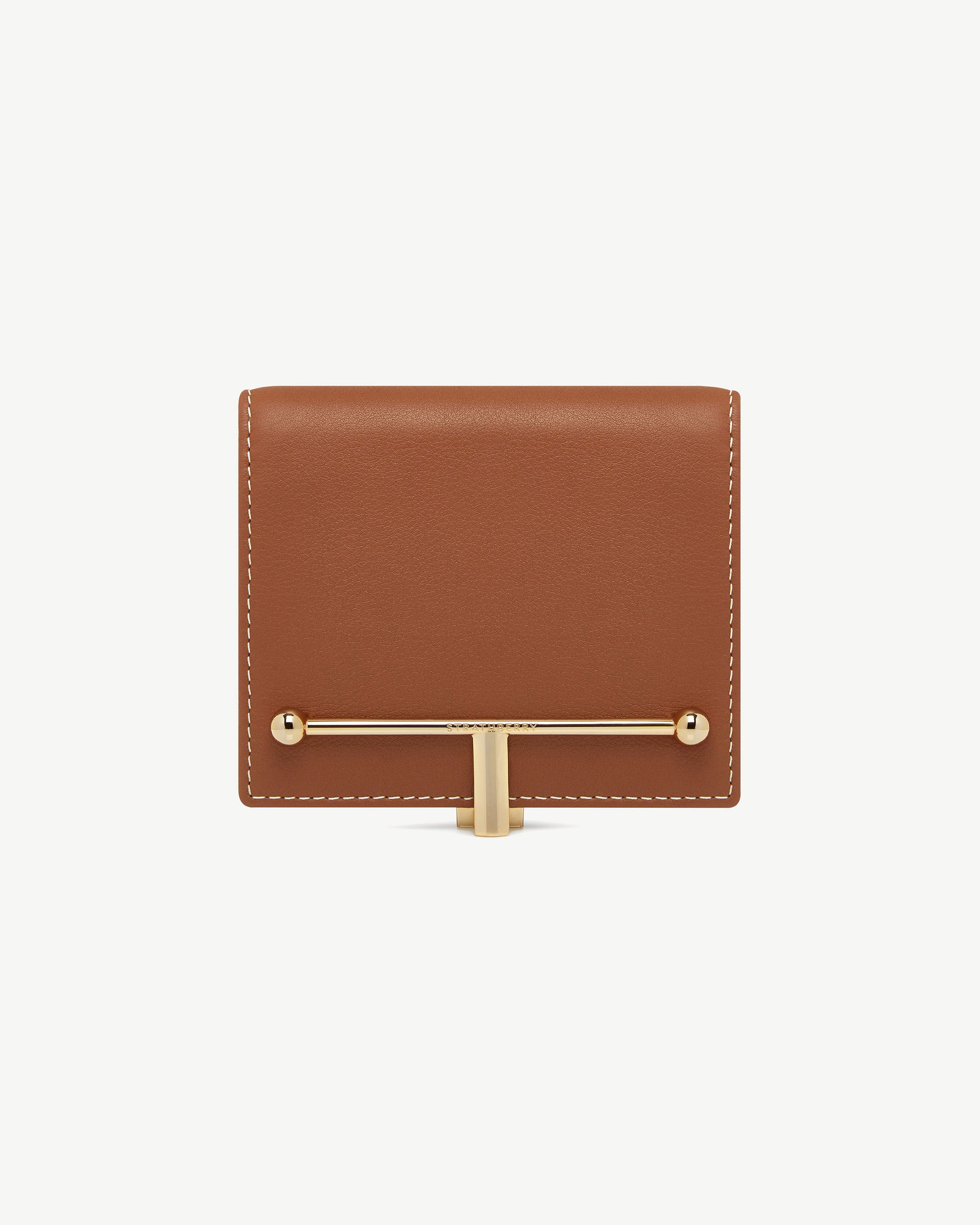 Melville Street Wallet - Chestnut with Vanilla Stitch