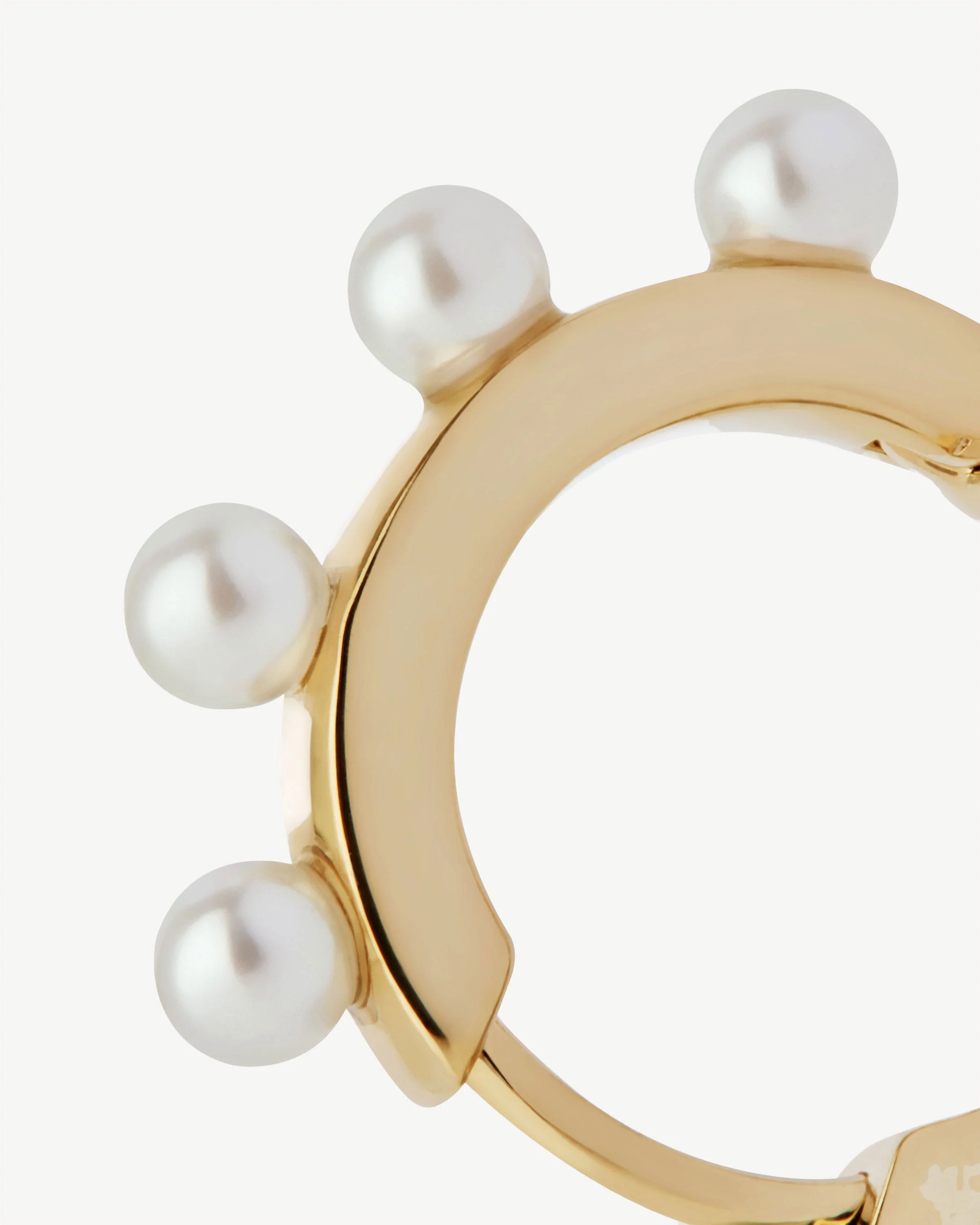 Pearl Huggies - 22 Carat Gold Gilded