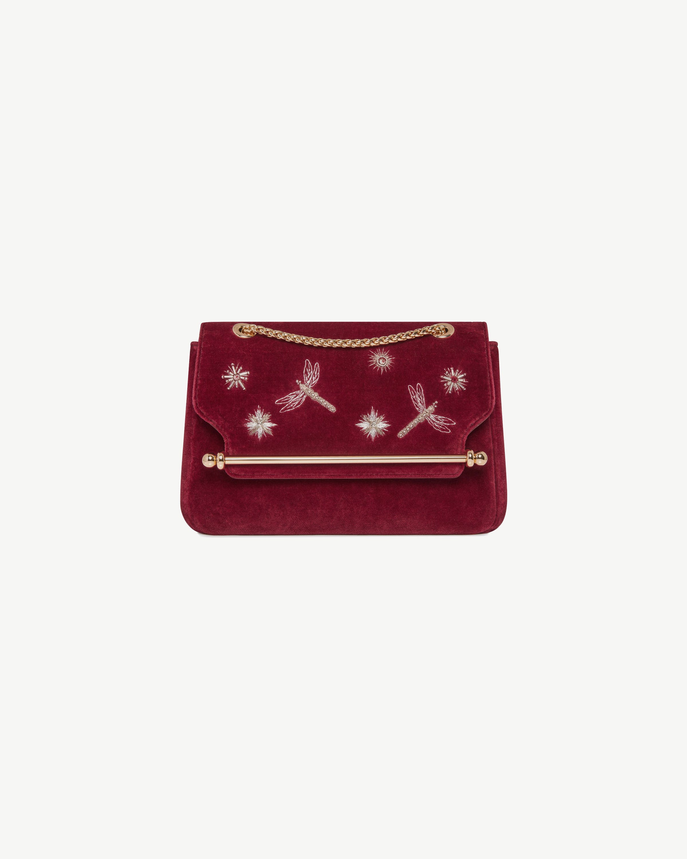 East/West Mini Soft - Cinq a Sept Bordeaux Embroidered Velvet