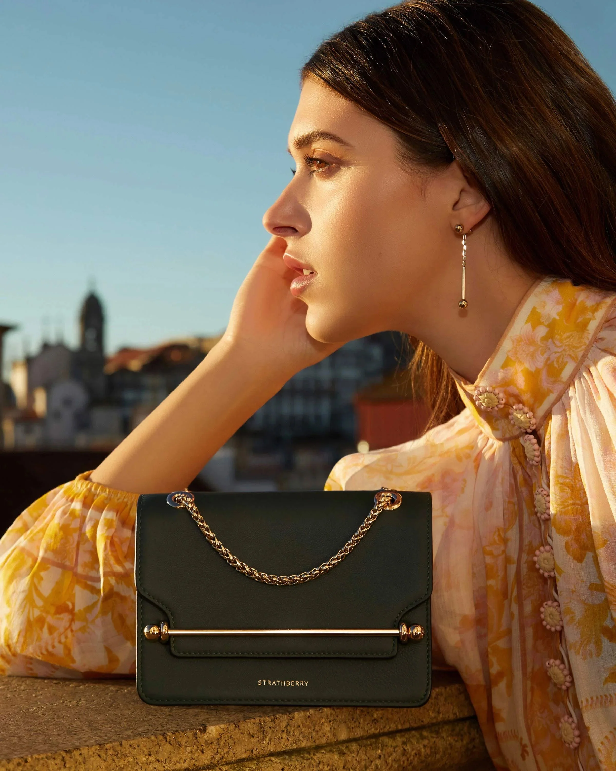 Music Bar Drop Earrings - 22 Carat Gold Gilded