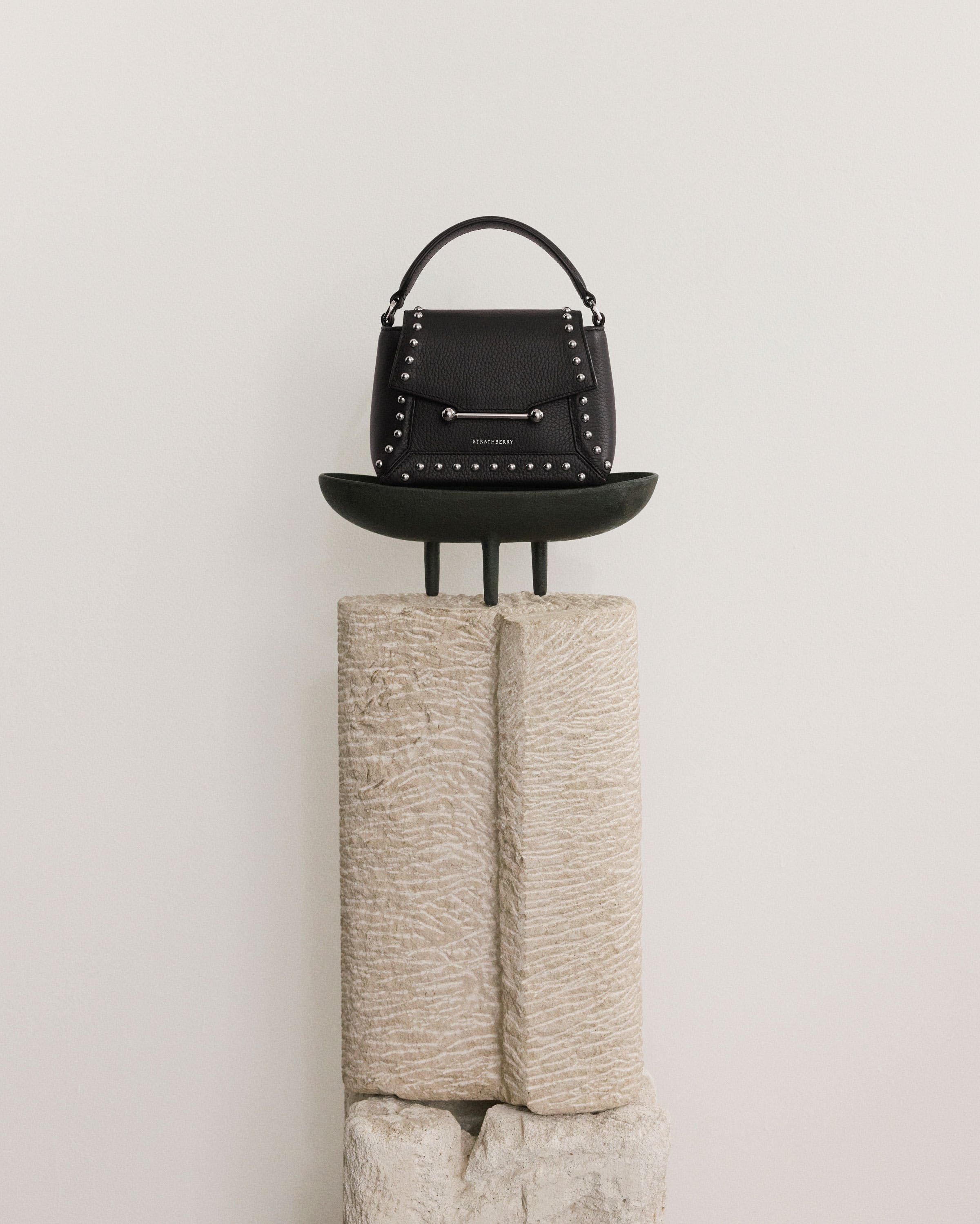 Mosaic Nano - Black Studded Leather