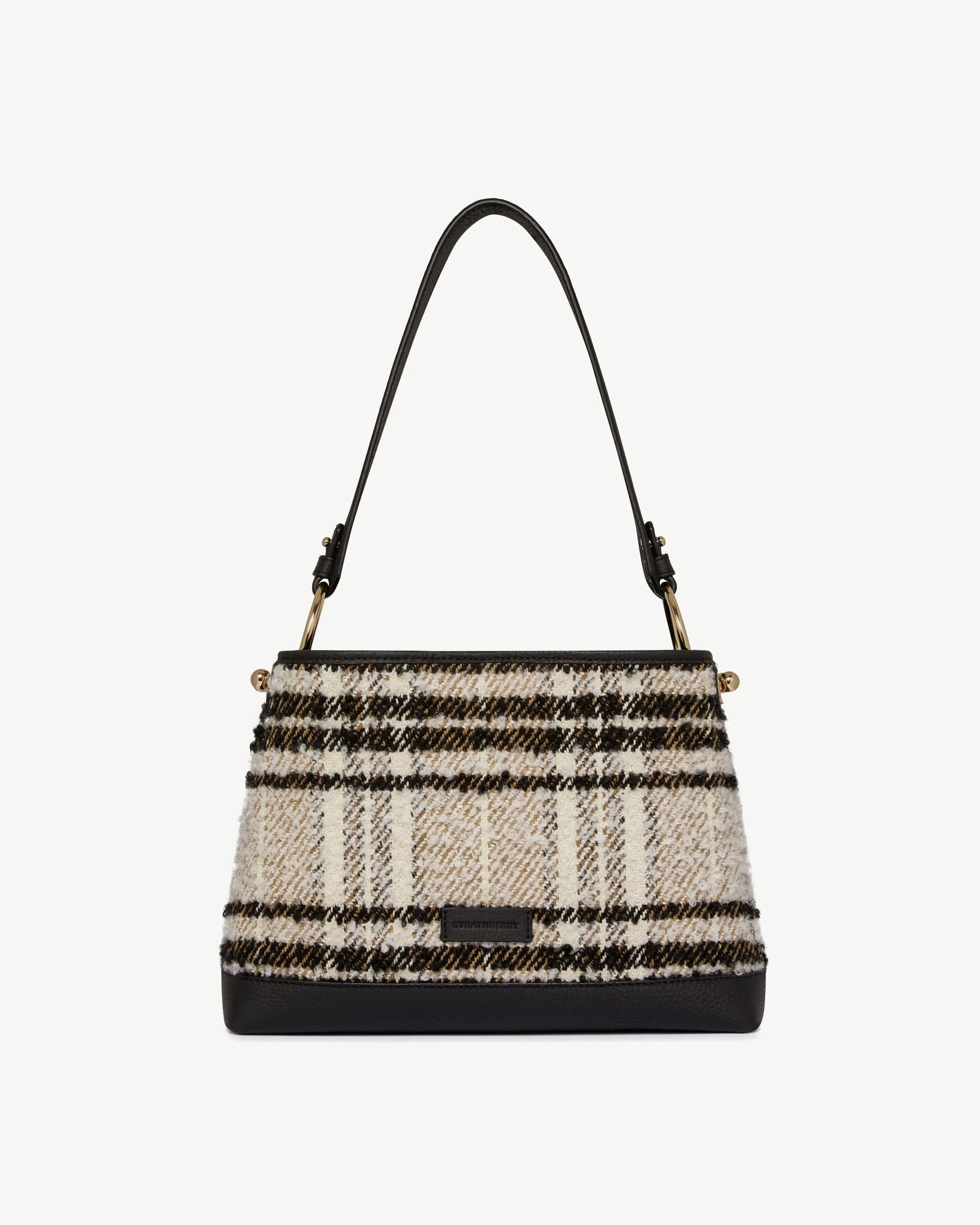Lana Hobo - Black Bouclé Tartan