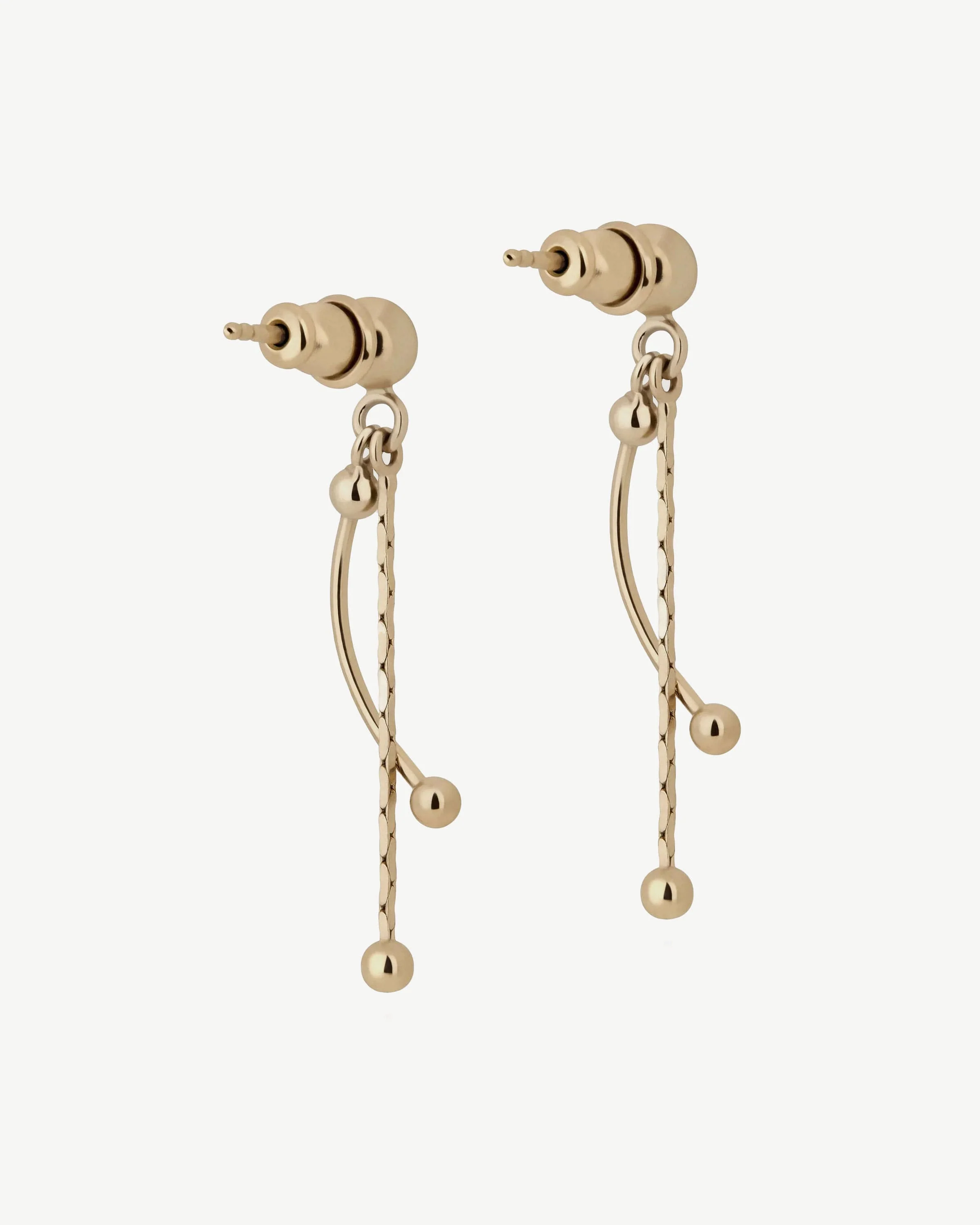 Crescent Drop Earrings - 22 Carat Gold Gilded