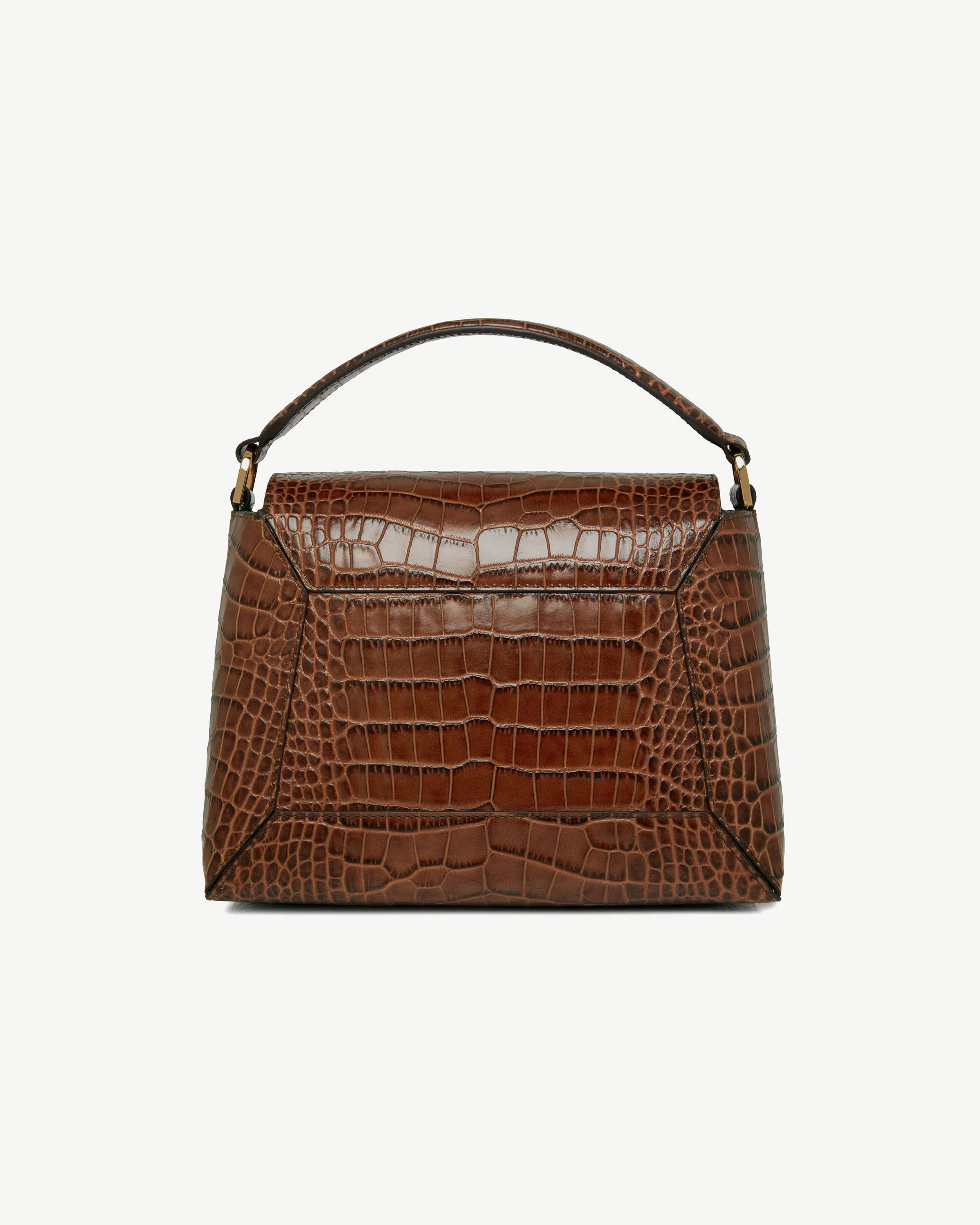 Mosaic Bag - Soft Croc-Embossed Leather Walnut