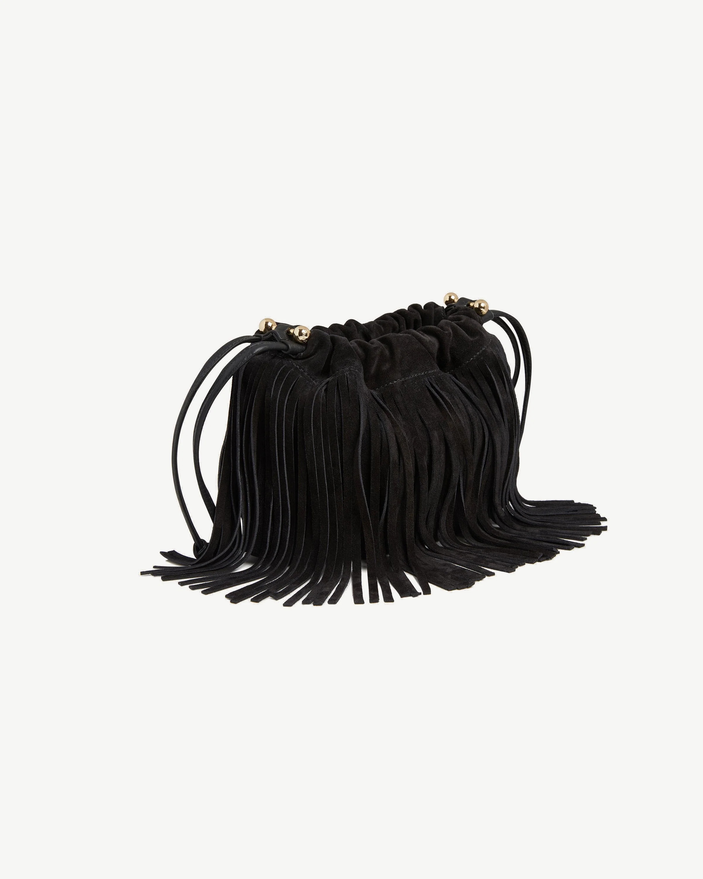 Charlotte Drawstring - Cinq a Sept Black Fringe