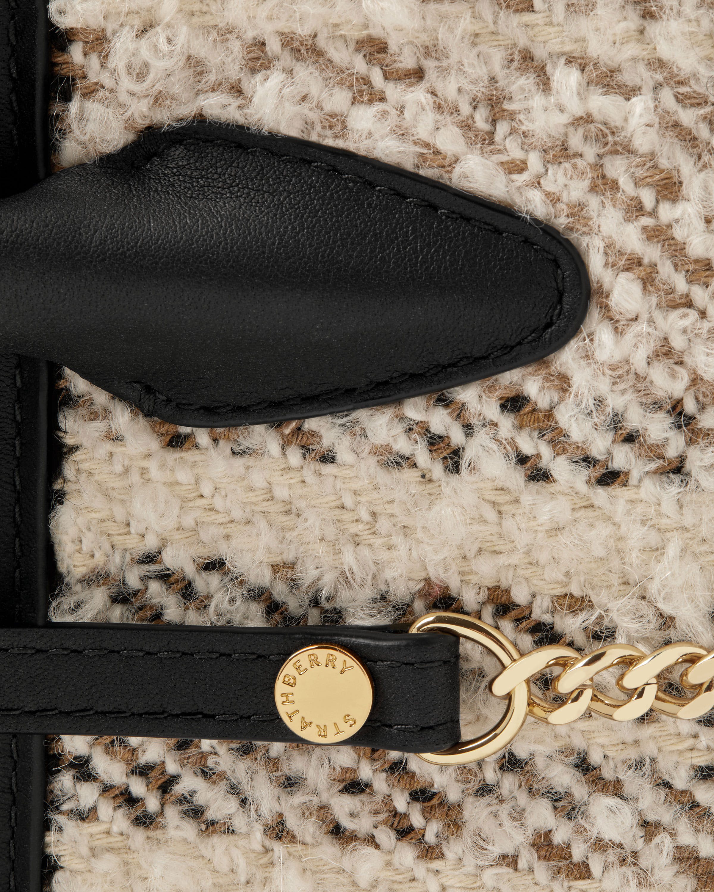 Mini Tote - Black Bouclé Tartan