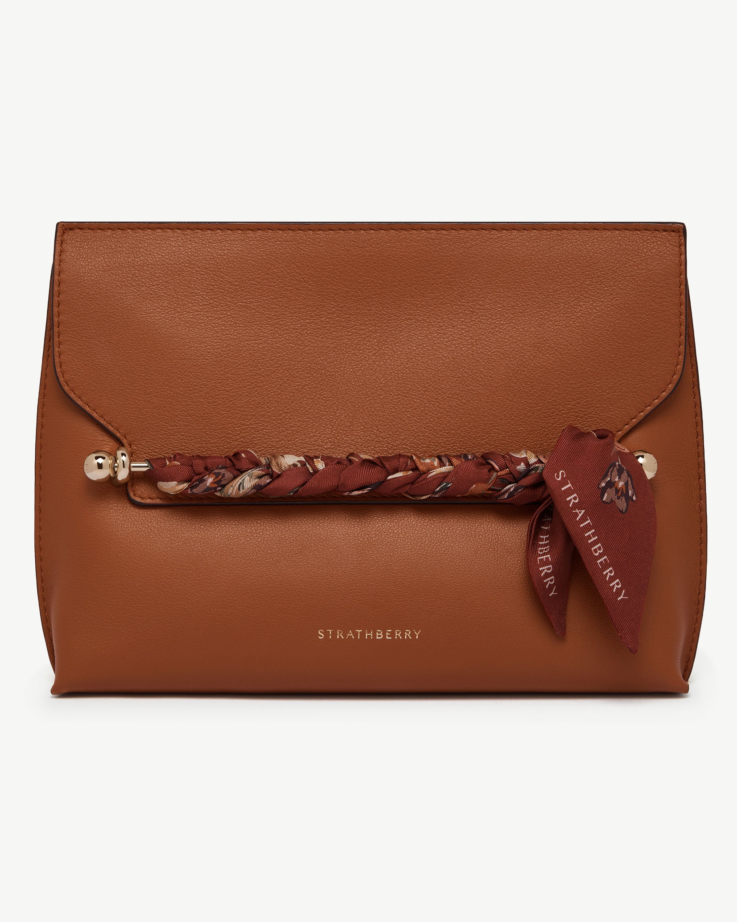 Silk Skinny Scarf - Oxblood Tulip Print