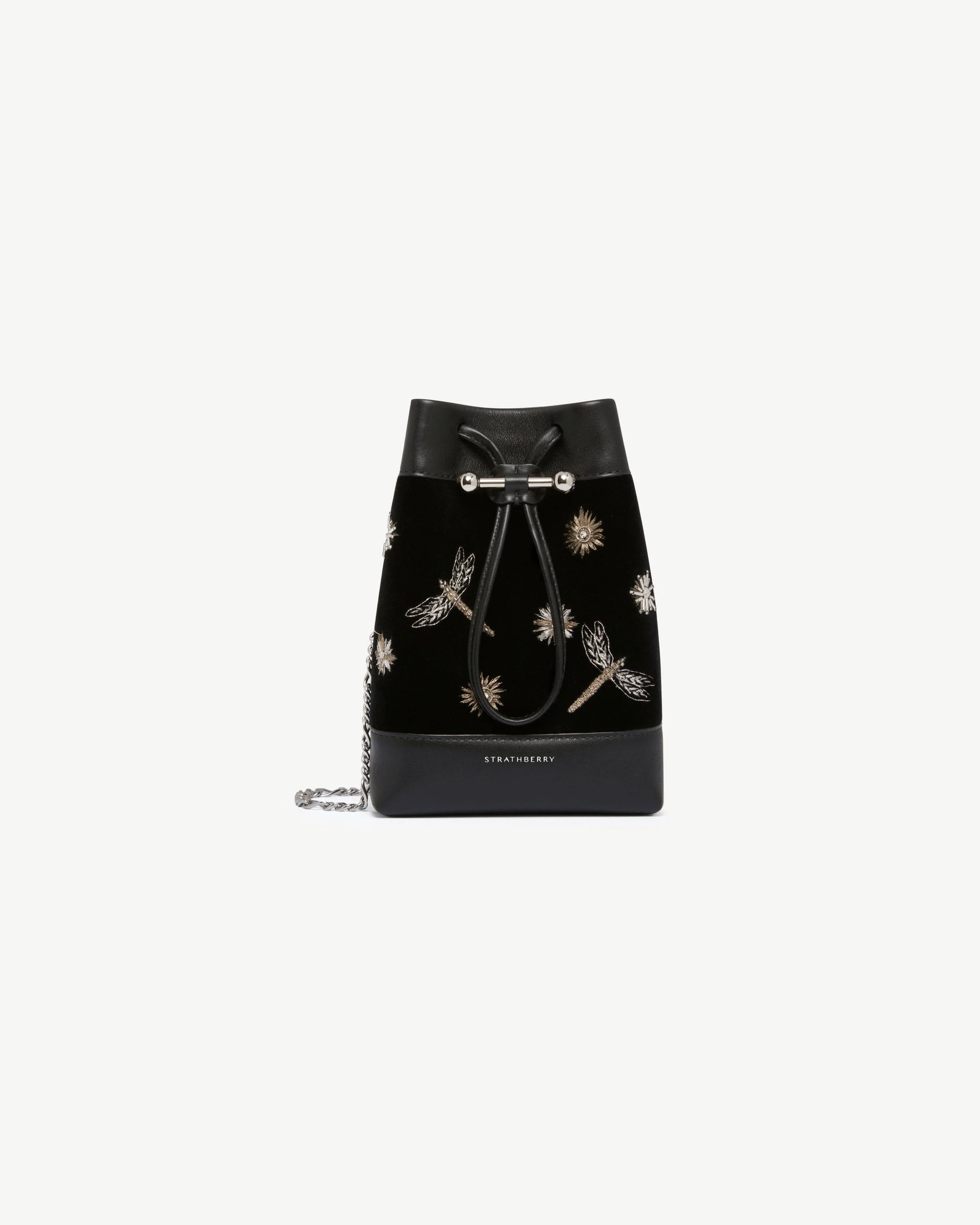 Osette Midi Pouch - Cinq a Sept Black Embroidered Velvet