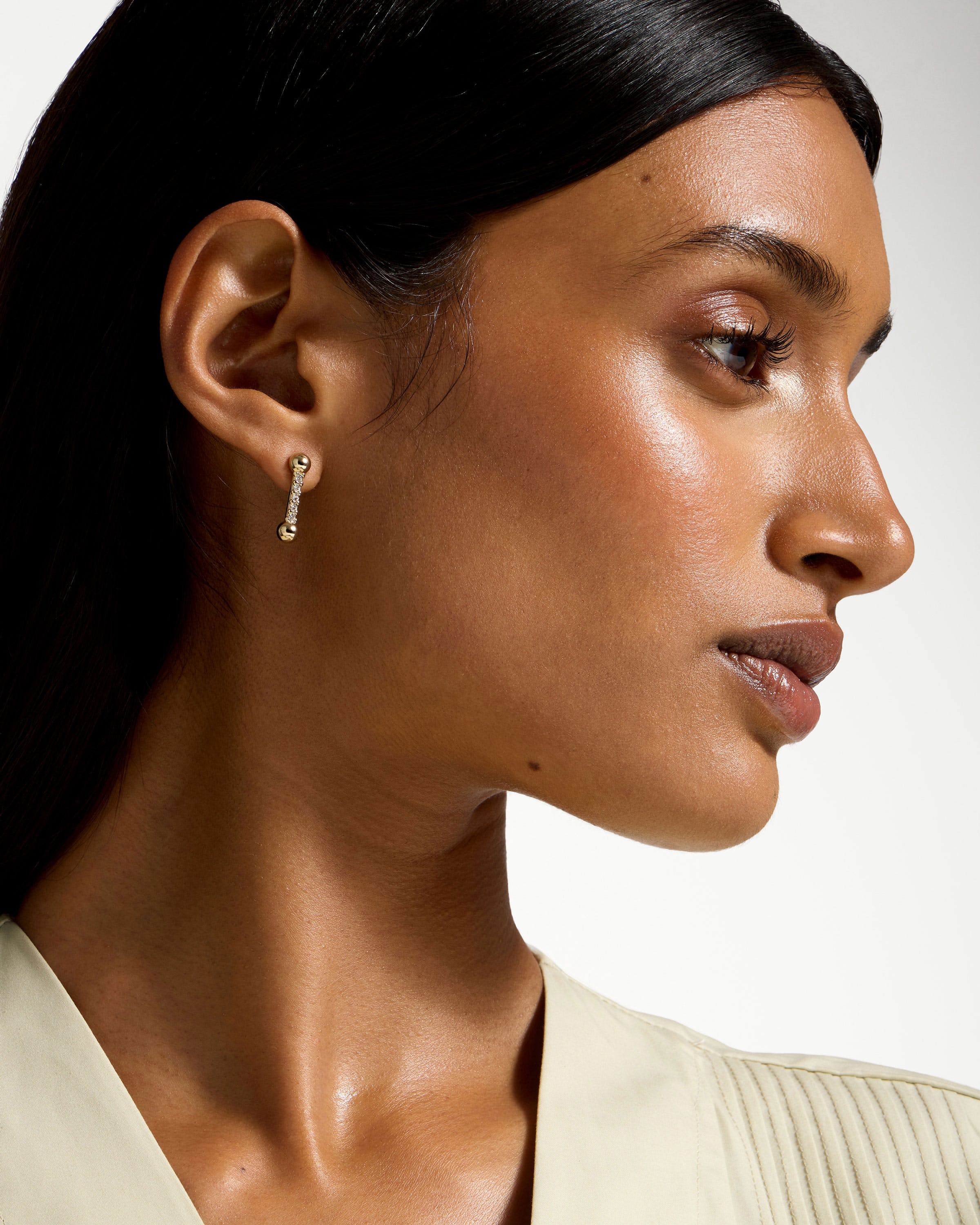 Crystal Mosaic Earrings - 22 Carat Gold Gilded