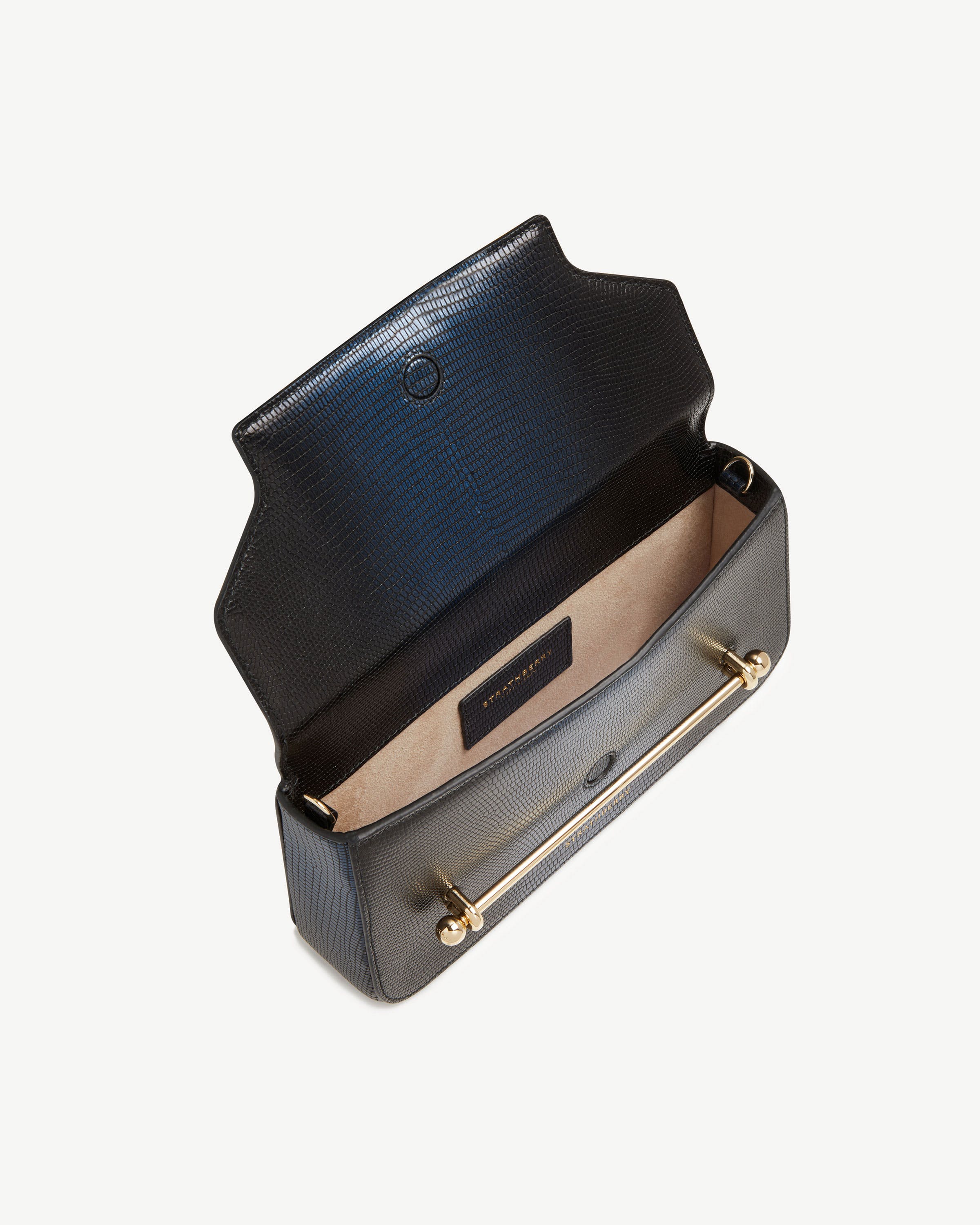 East/West Omni - Lizard-Embossed Leather Blue Ombré