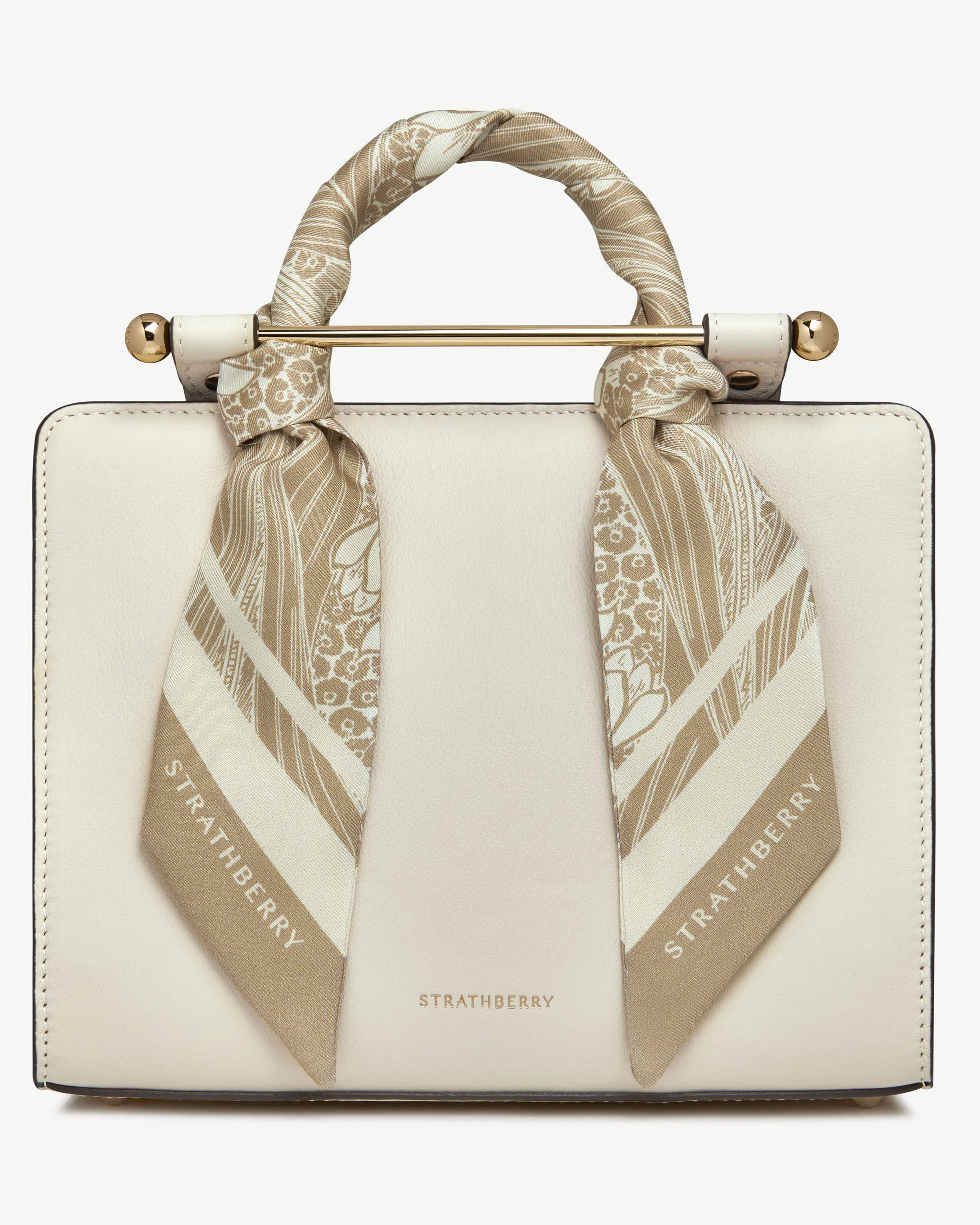 Silk Skinny Scarf - Sand Wallpaper Print