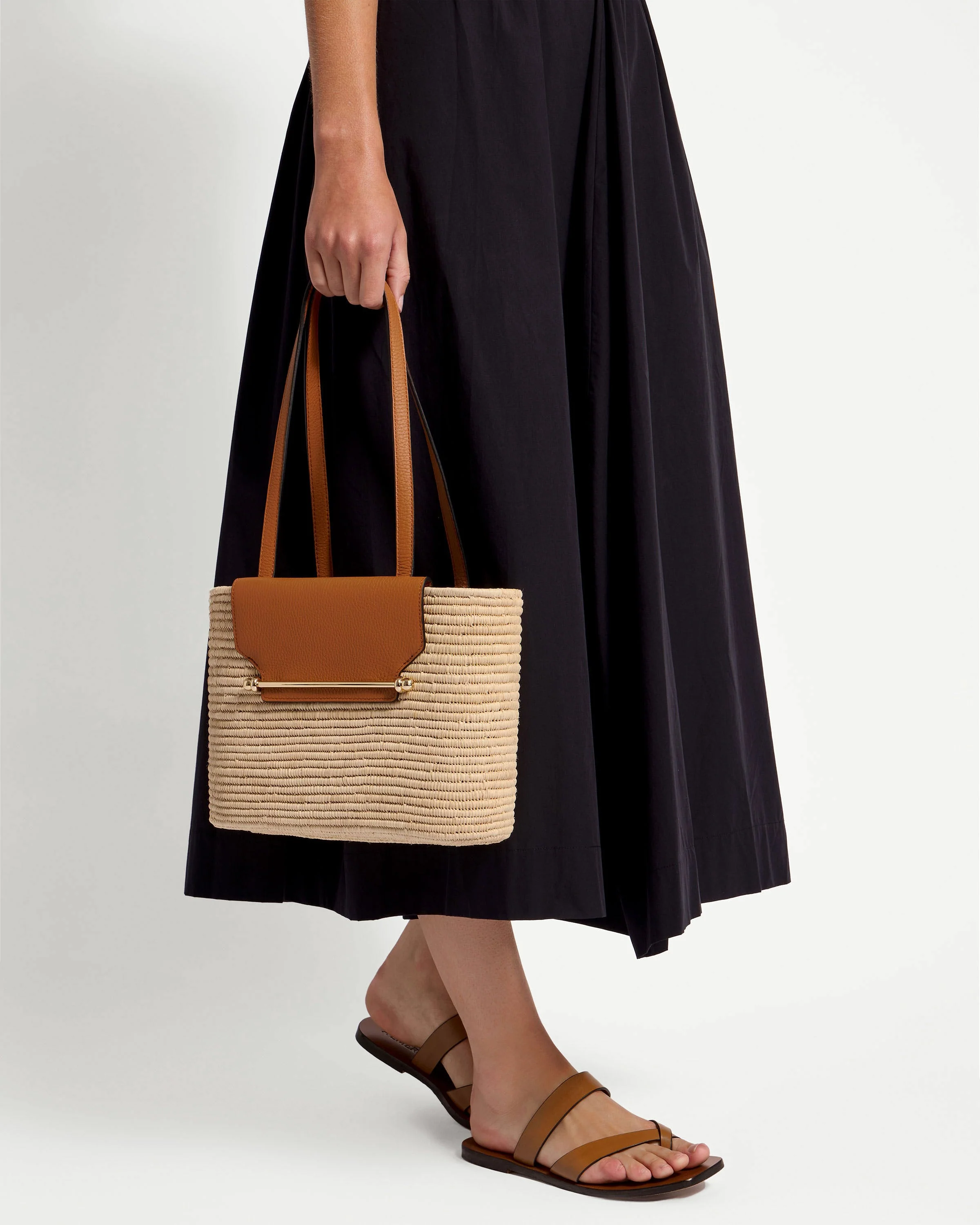 The Strathberry Basket (Small) - Raffia/Leather Tan