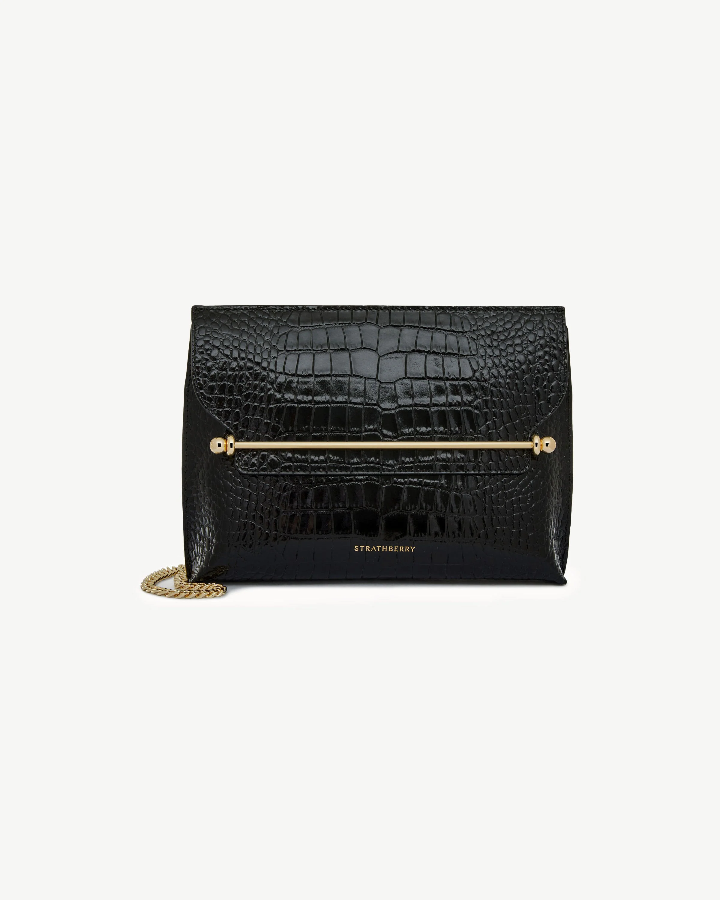 Stylist - Croc-Embossed Leather Black