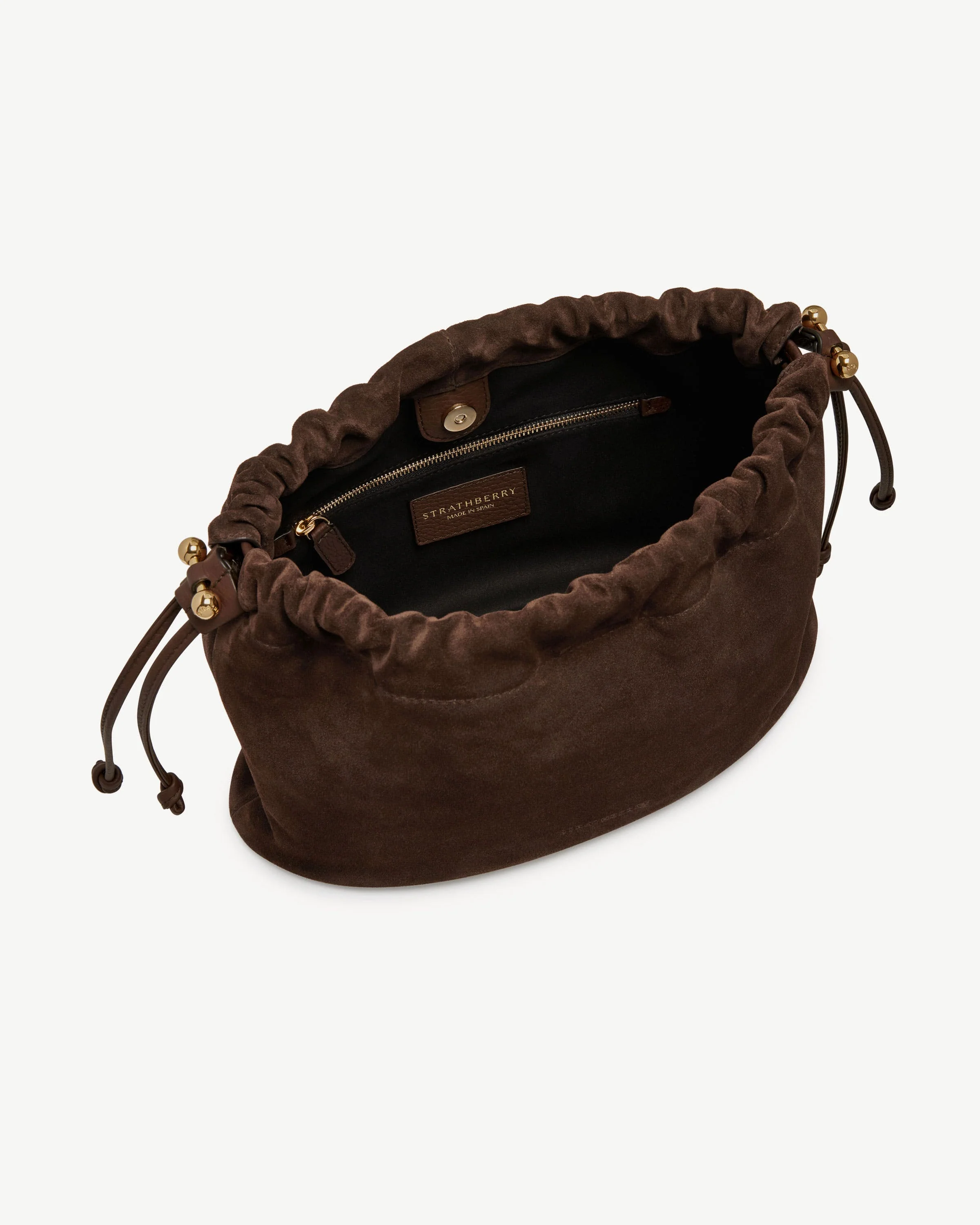 Charlotte Midi Drawstring - Chocolate Suede
