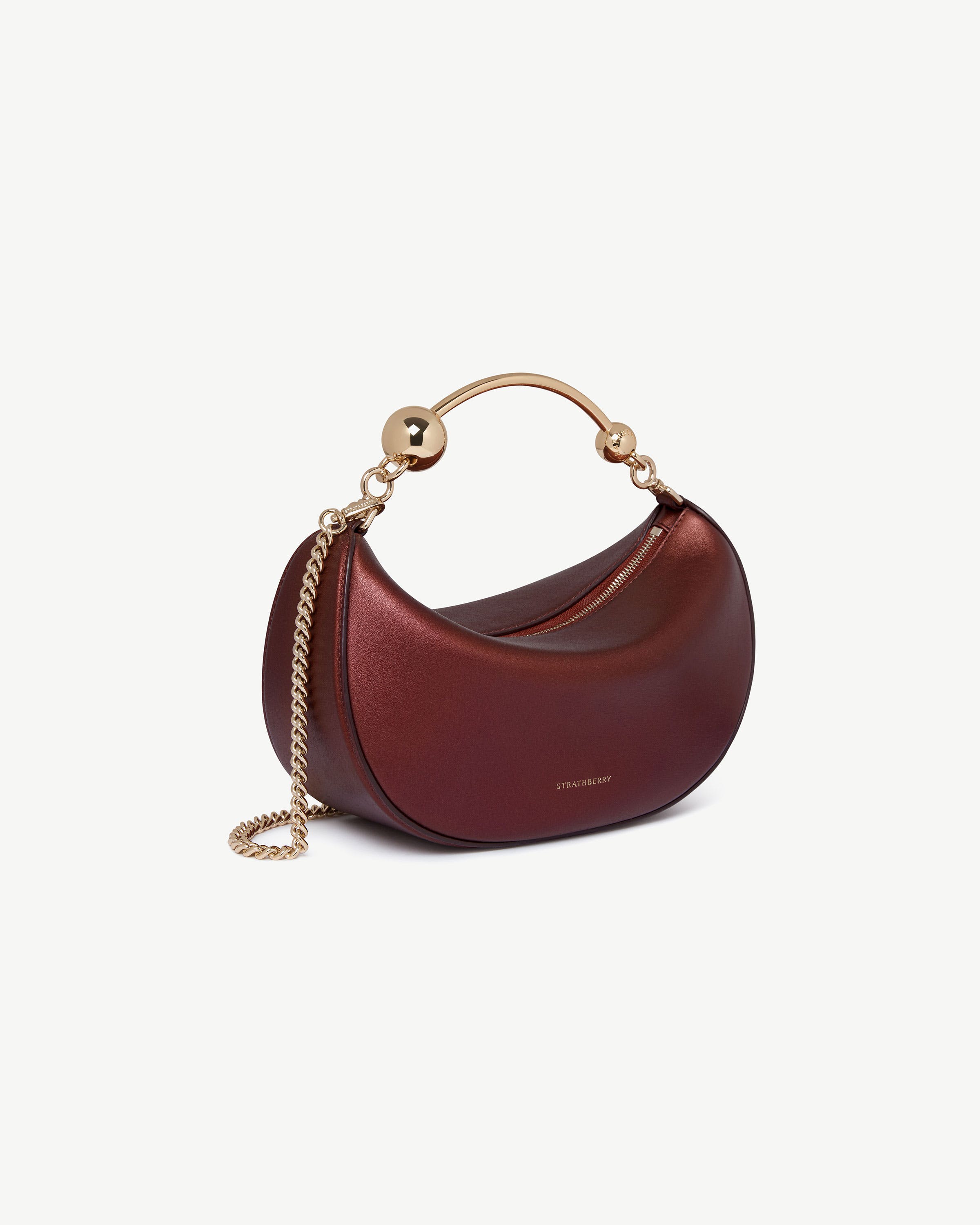 Crescent Moon Mini - Oxblood Metallic Foil