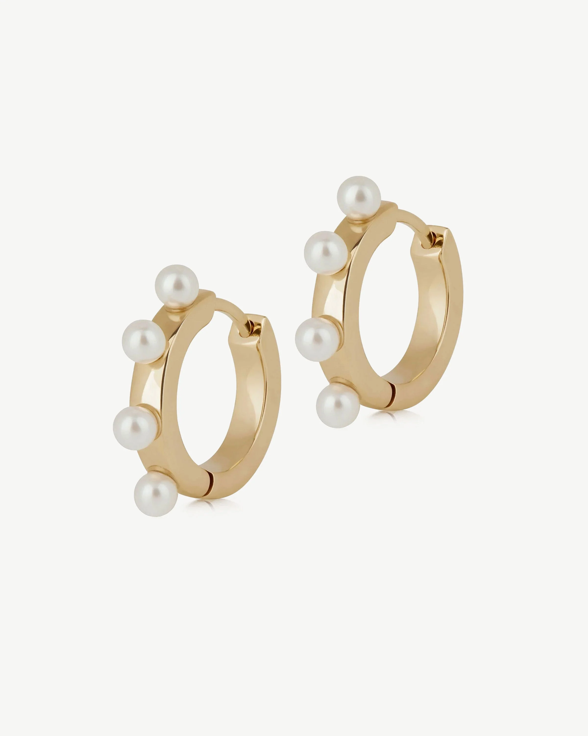 Pearl Huggies - 22 Carat Gold Gilded