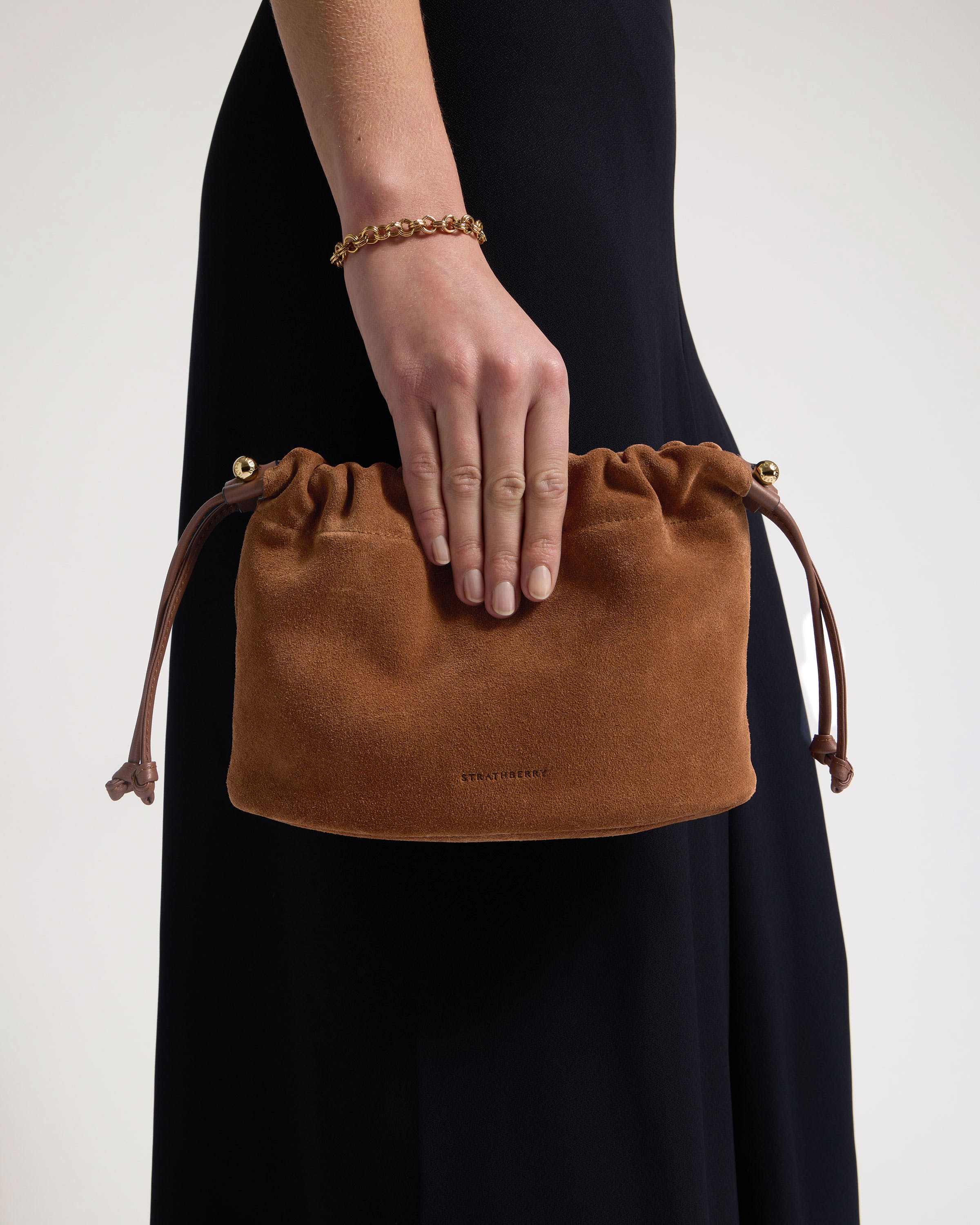 Charlotte Drawstring - Tan Suede