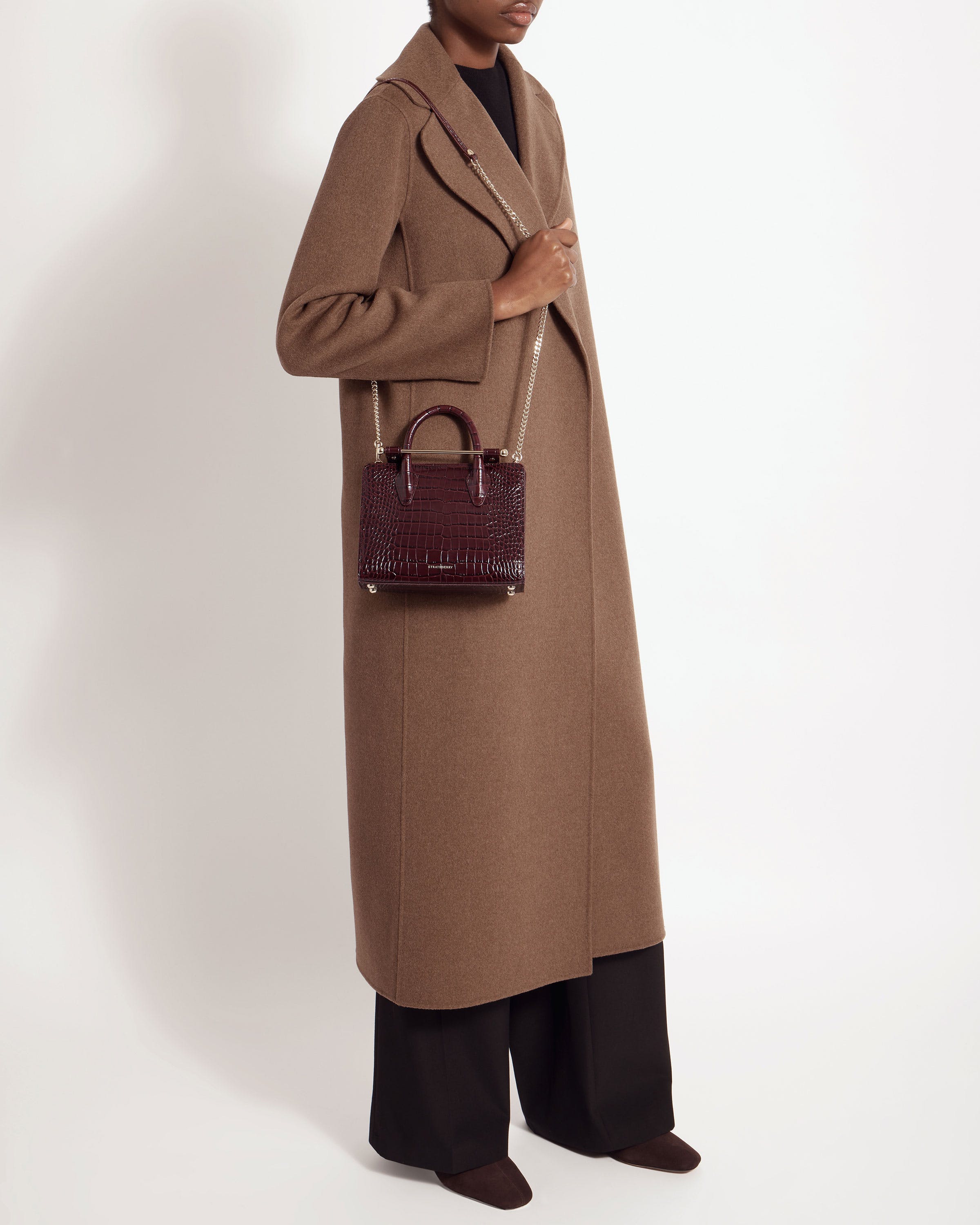 Mini Tote - Croc-Embossed Burgundy