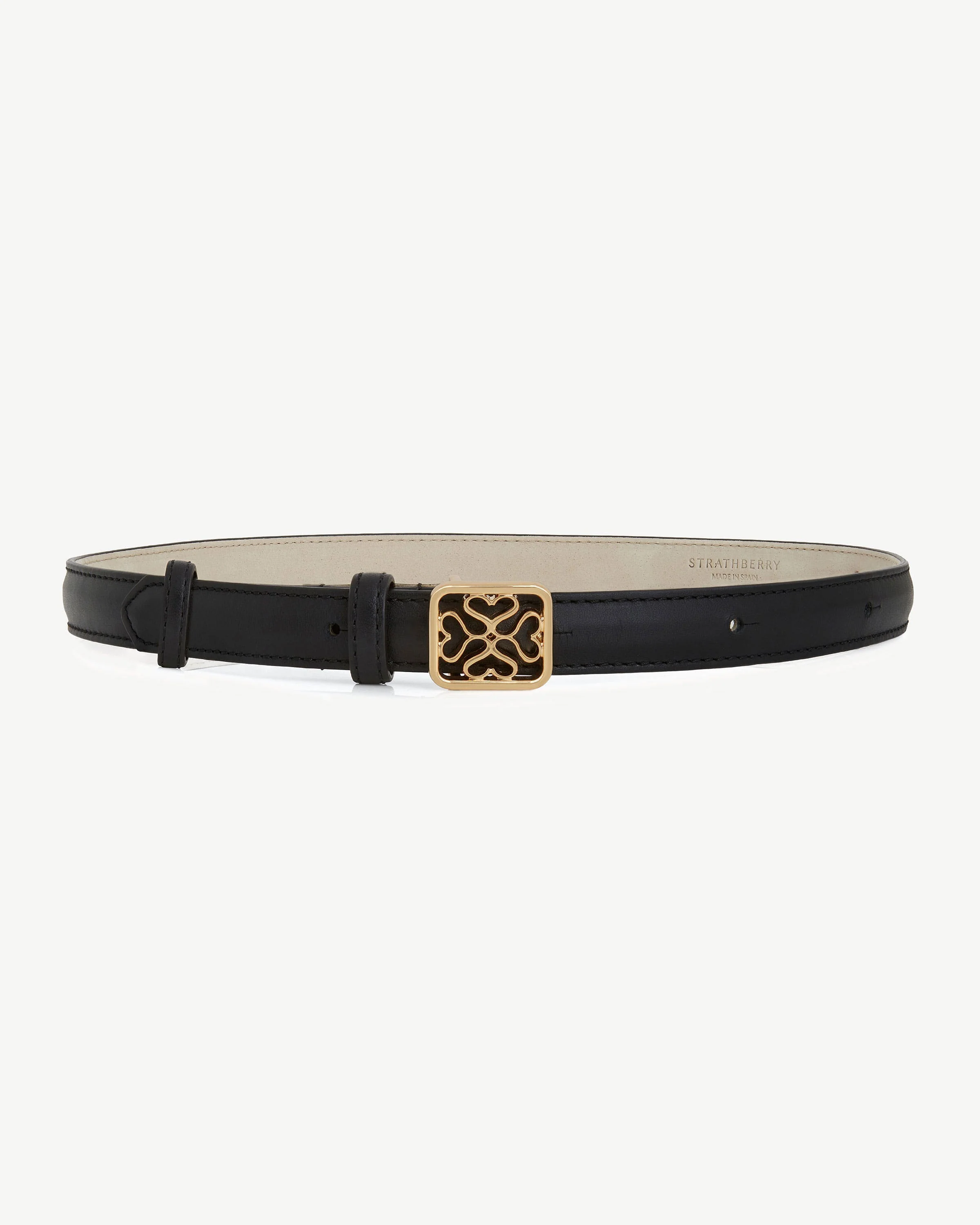Strathberry Monogram Thin Buckle Belt - Black