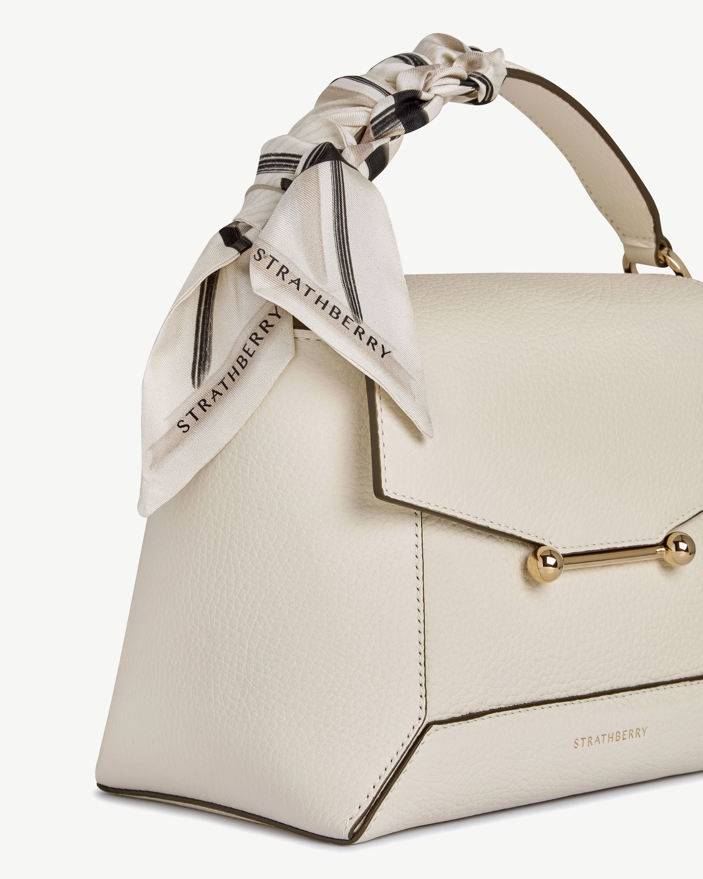 Silk Skinny Scarf - Sand/Vanilla Tartan