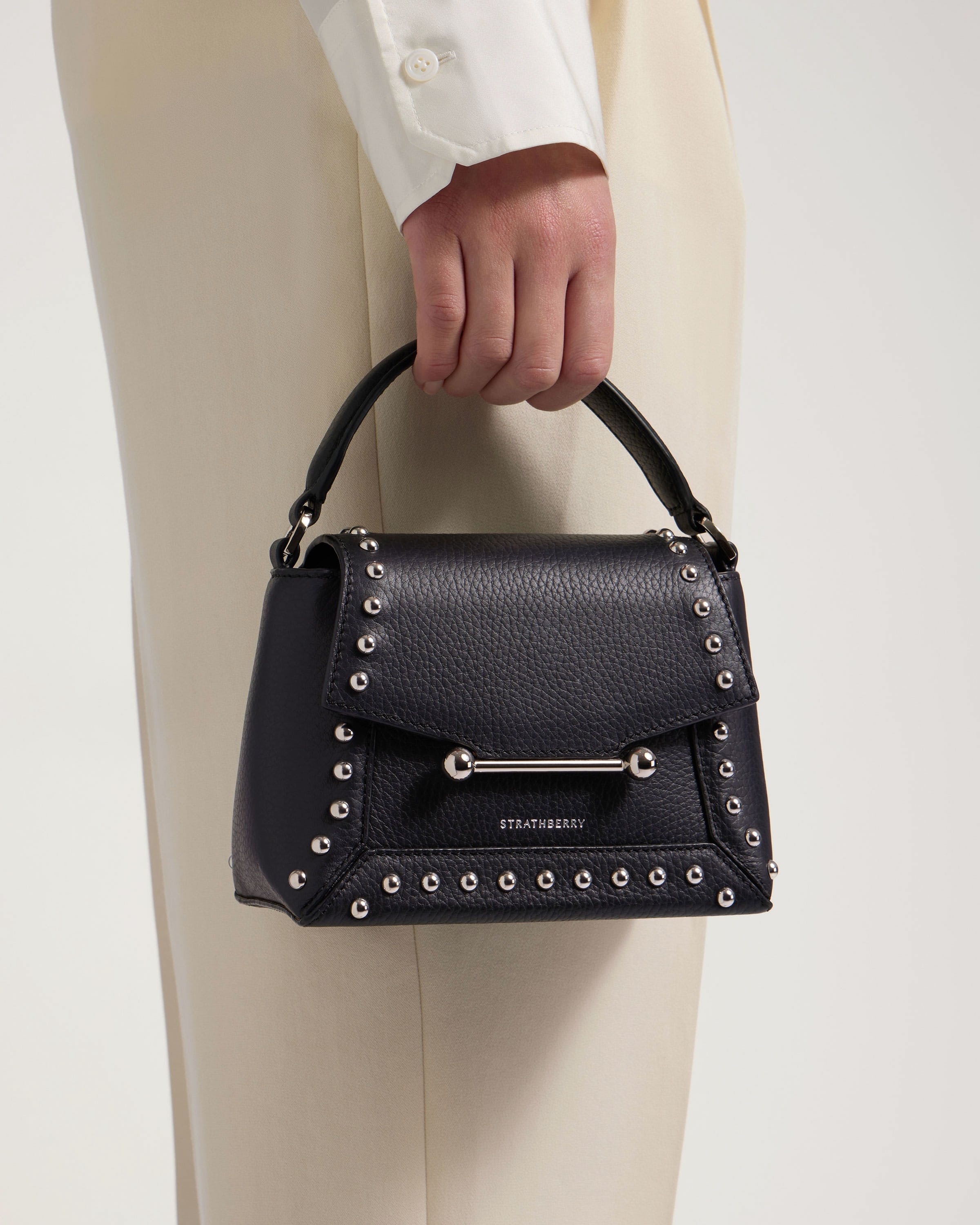 Mosaic Nano - Black Studded Leather