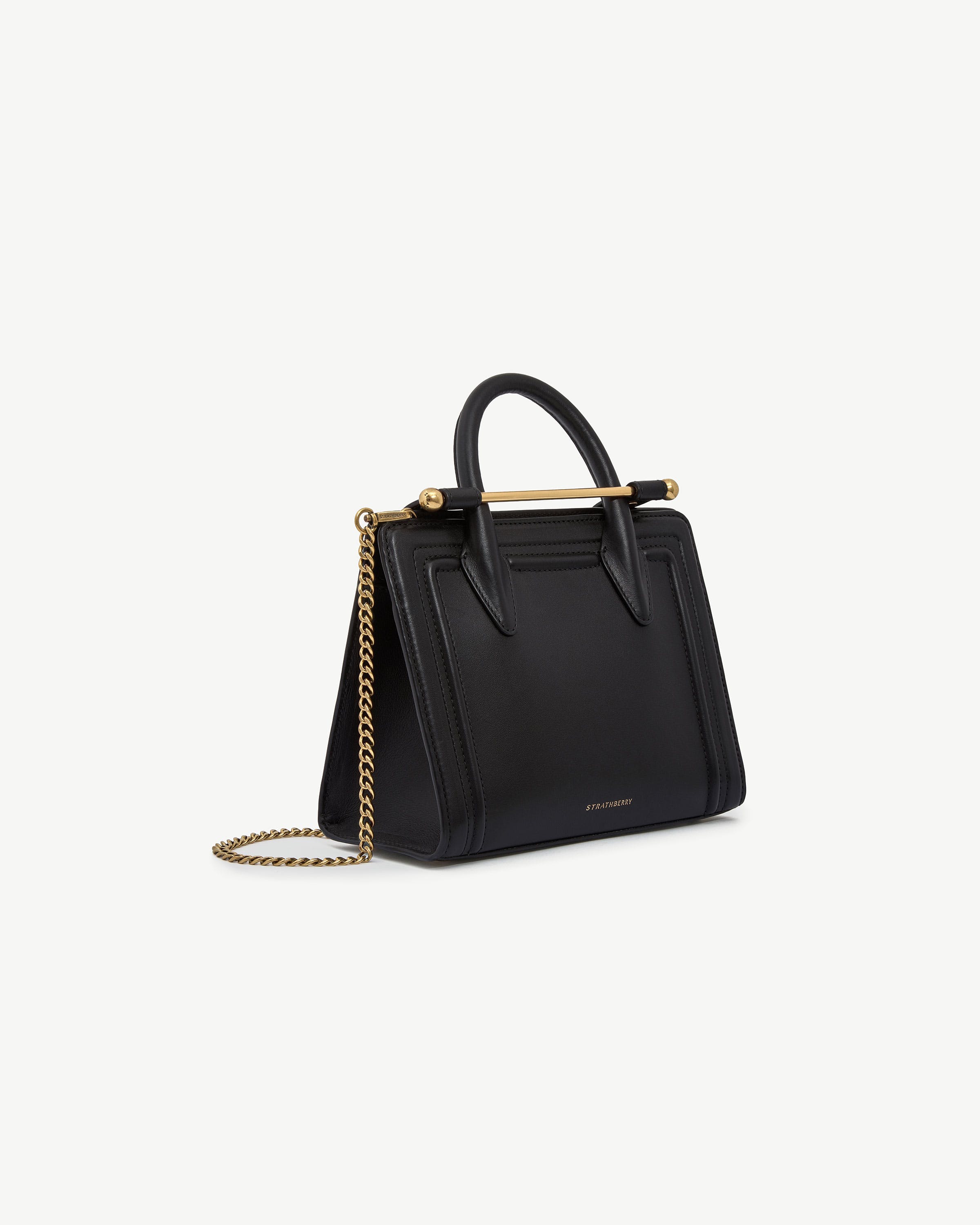 Mini Tote - Black Bombe Leather