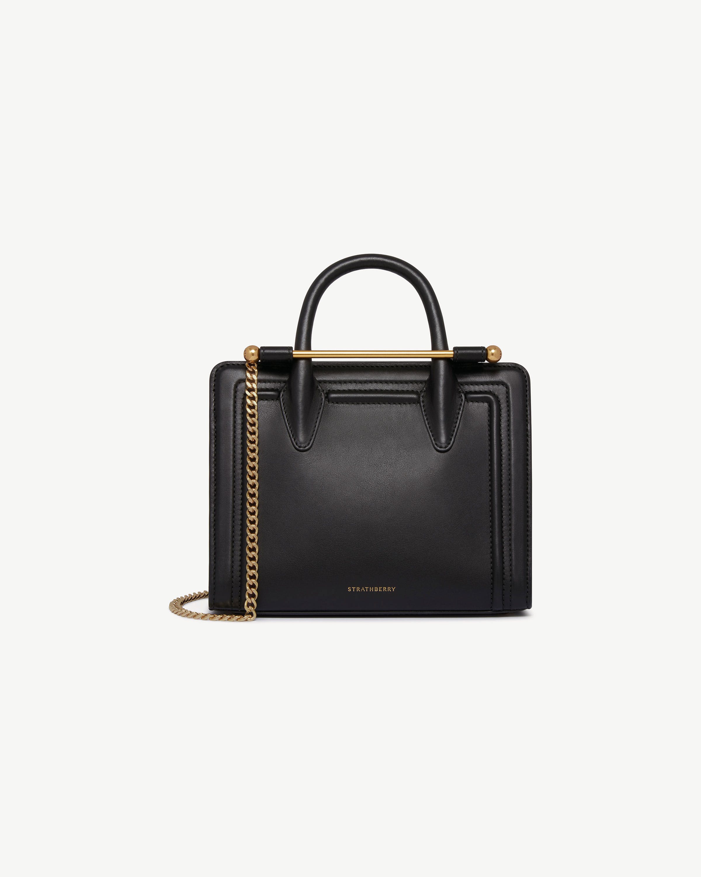 Mini Tote - Black Bombe Leather