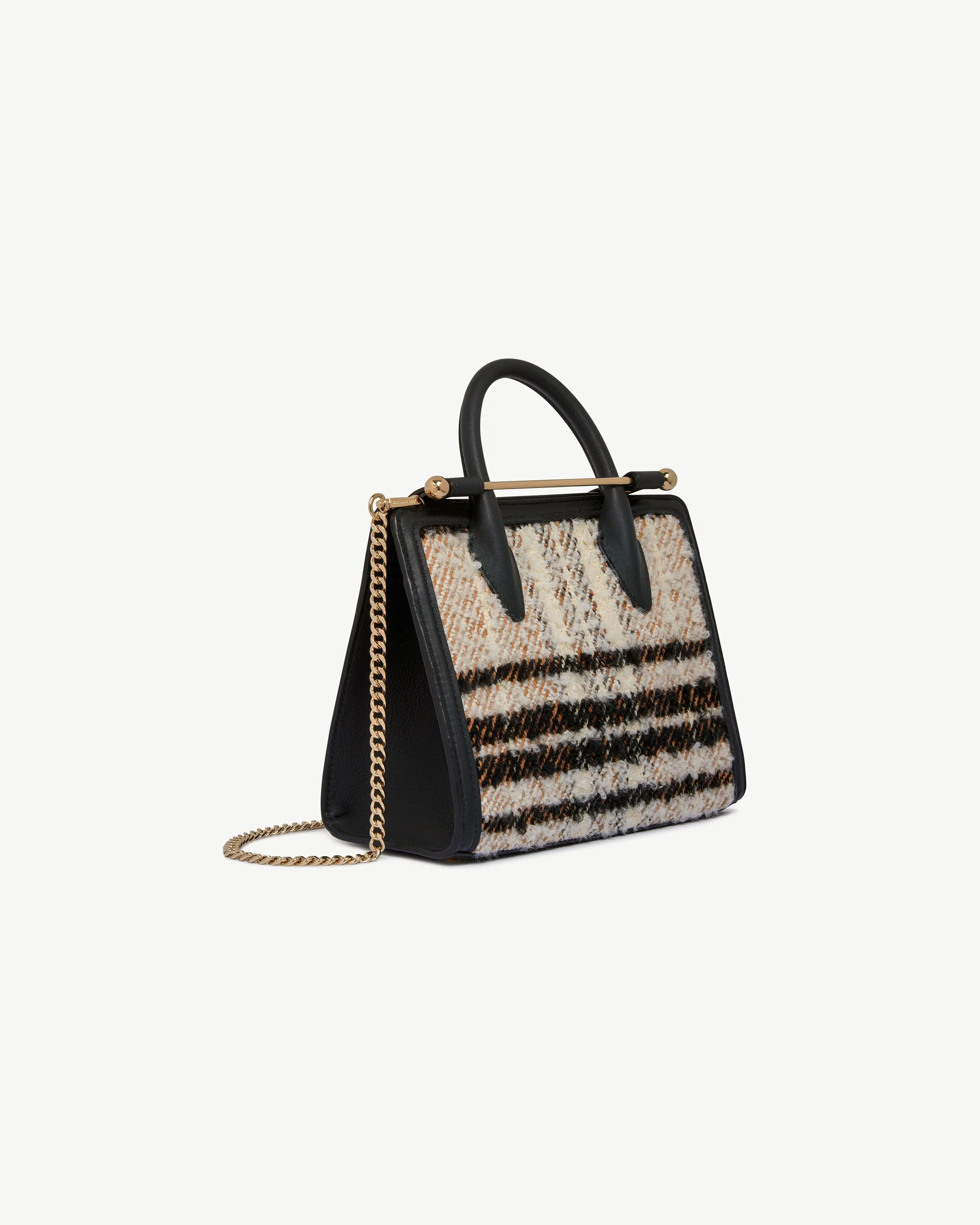 Mini Tote - Black Bouclé Tartan