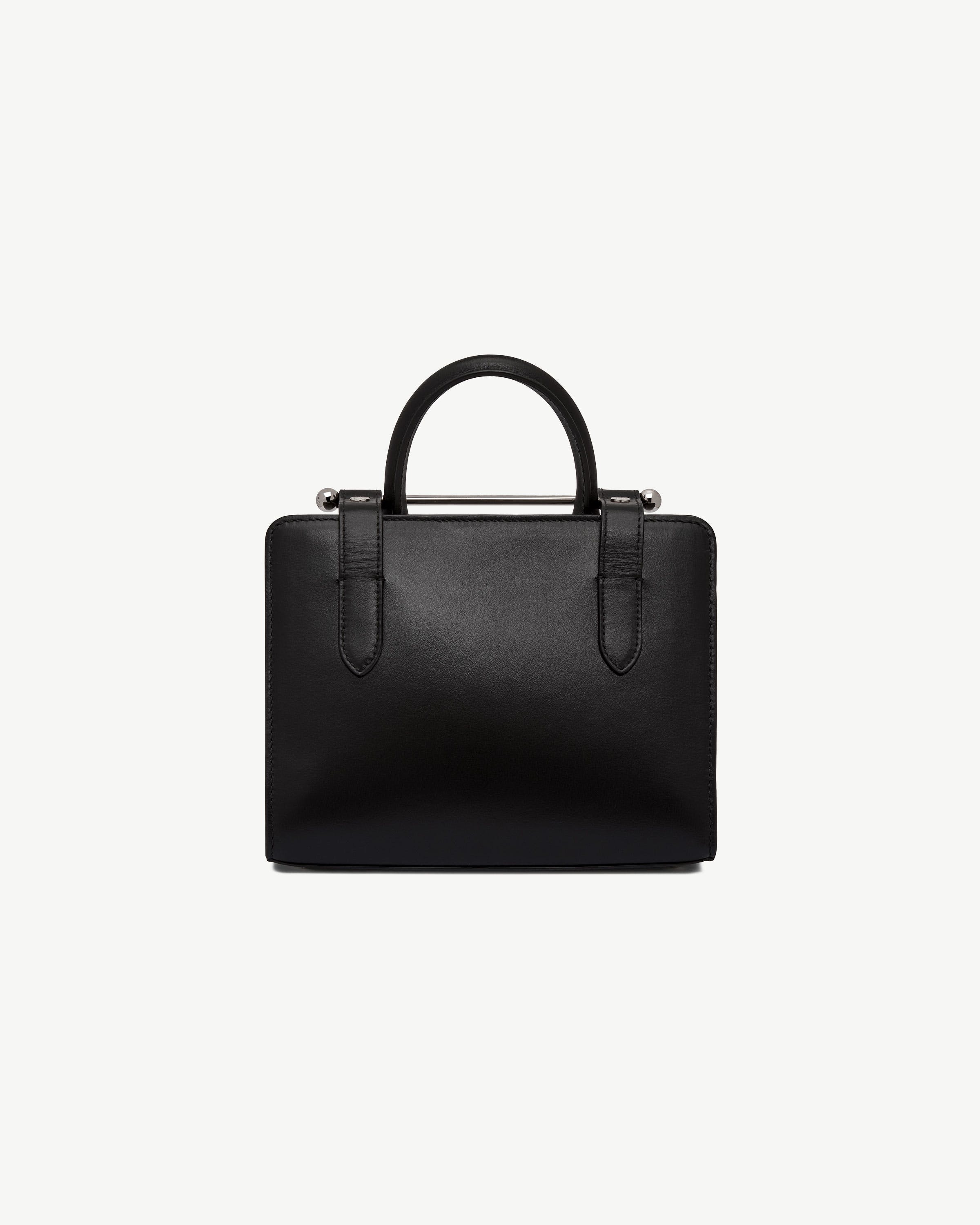 Mini Tote - Cinq a Sept Black Polished Leather Print
