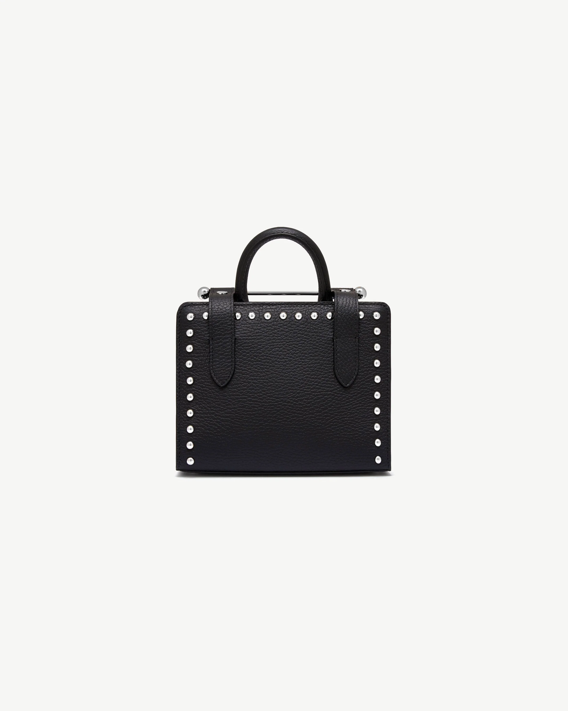 Nano Tote - Black Studded Leather