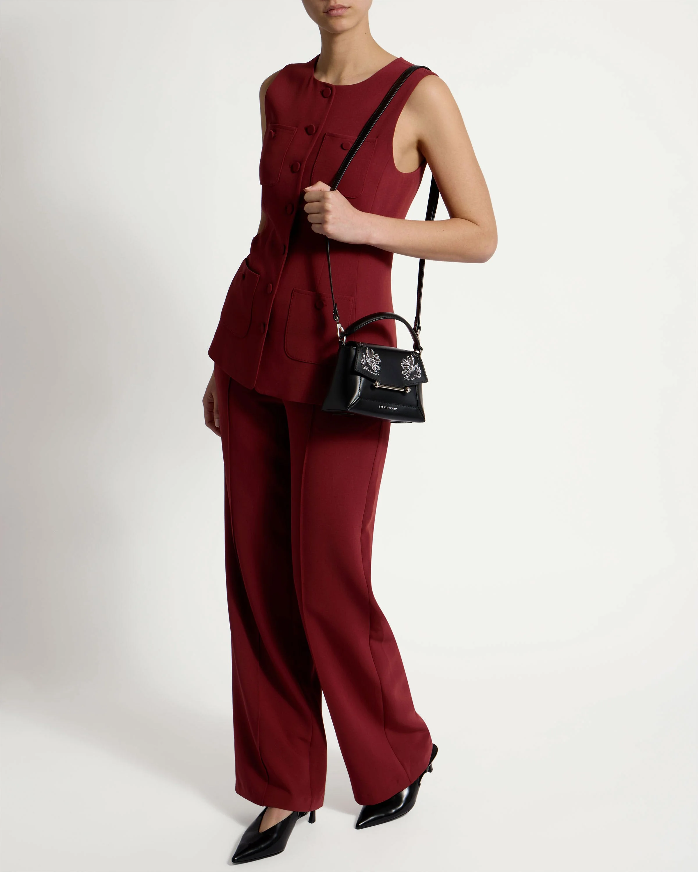 Mosaic Nano - Cinq a Sept Black Polished Leather Print