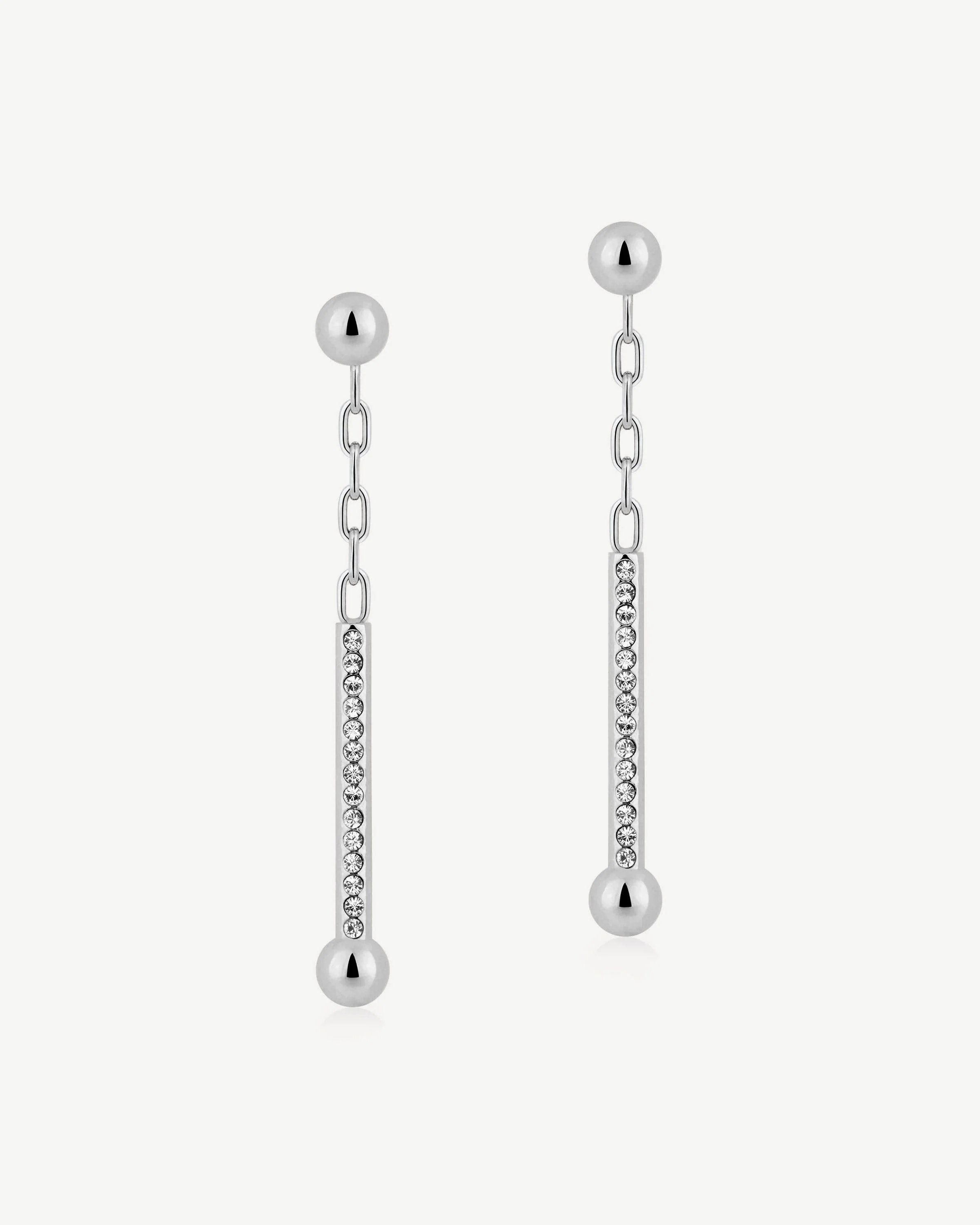 Crystal Music Drop Earrings - Silver