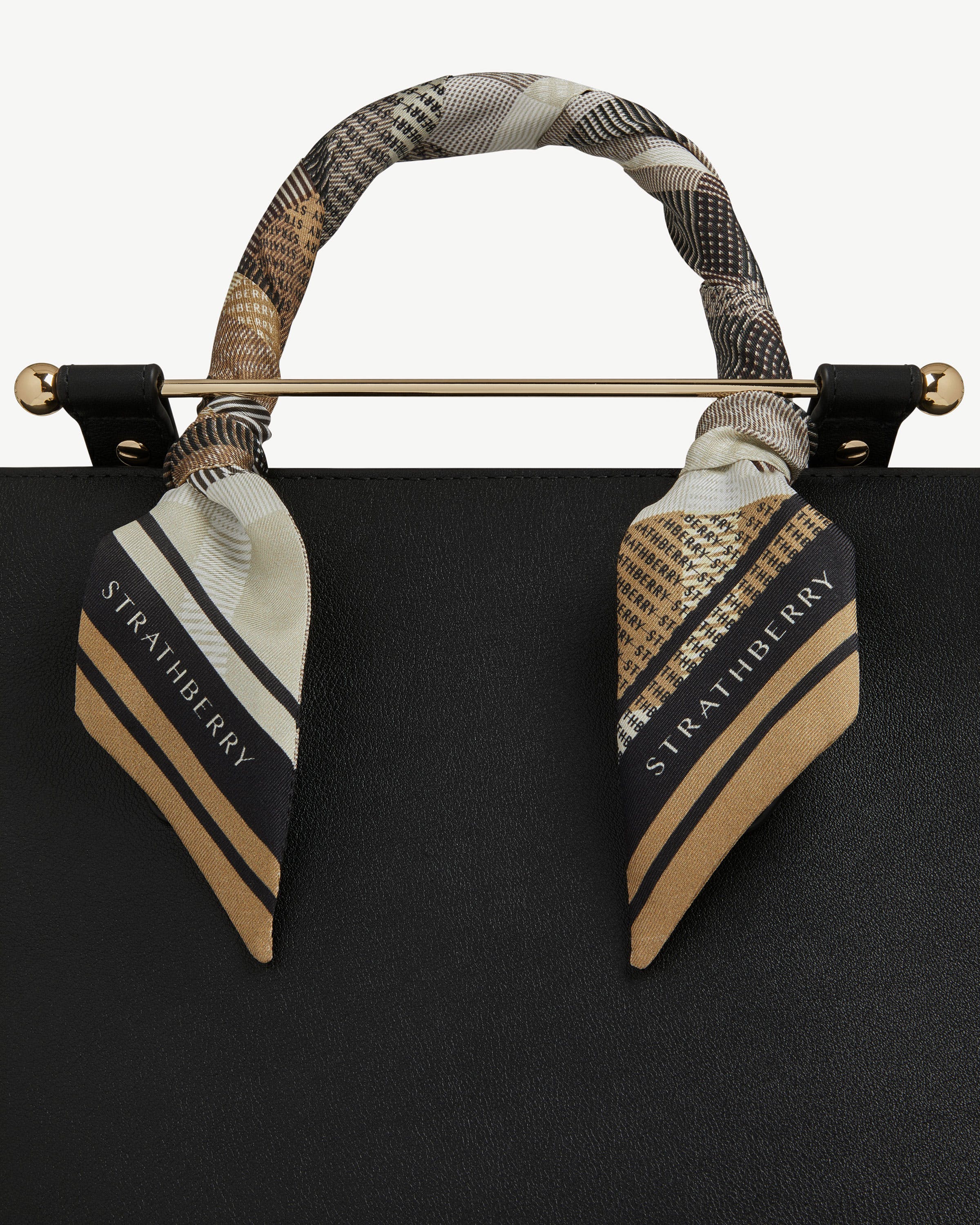 Silk Skinny Scarf - Mushroom Tartan Print