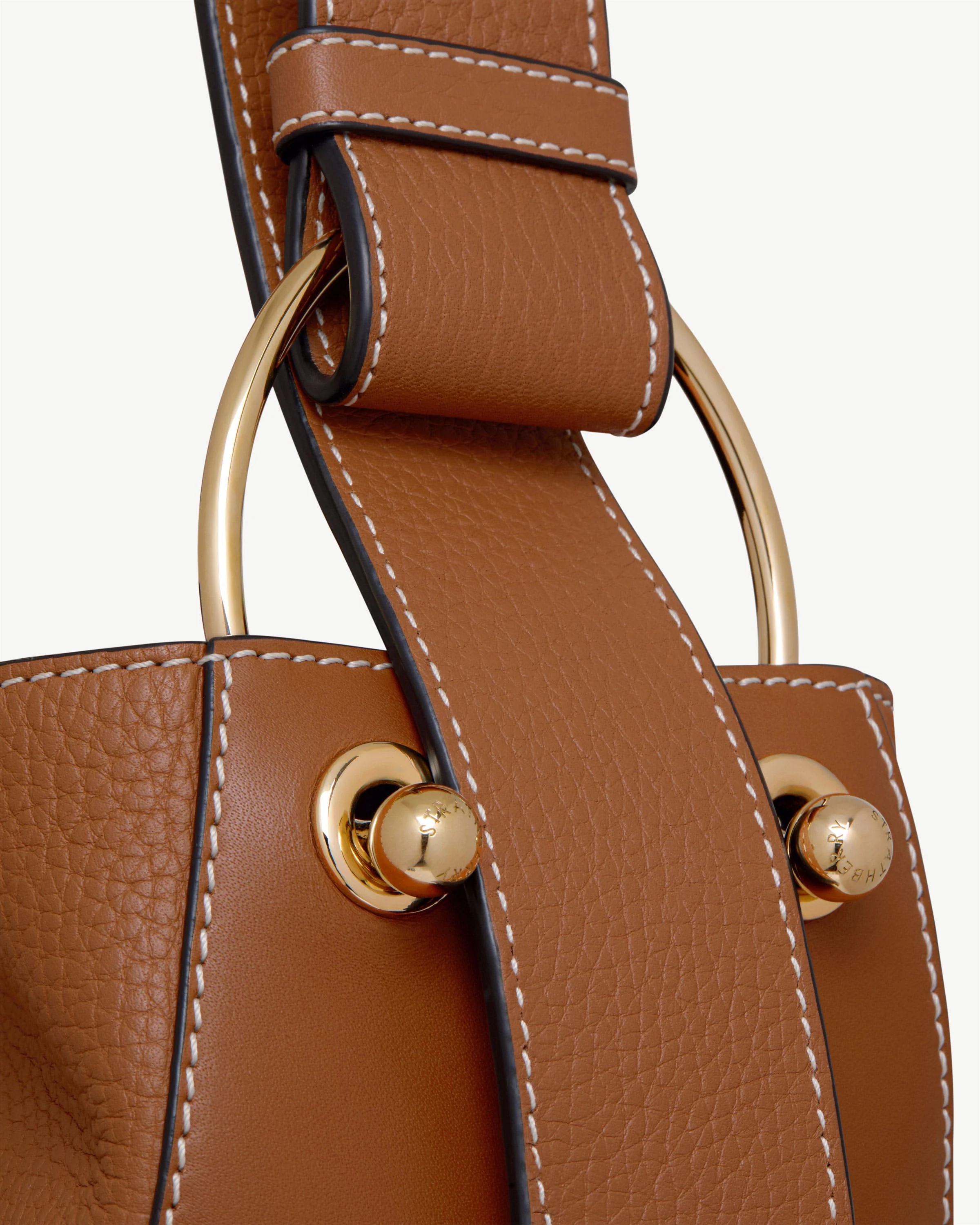 Lana Midi Bucket Bag - Tan with Vanilla Stitch