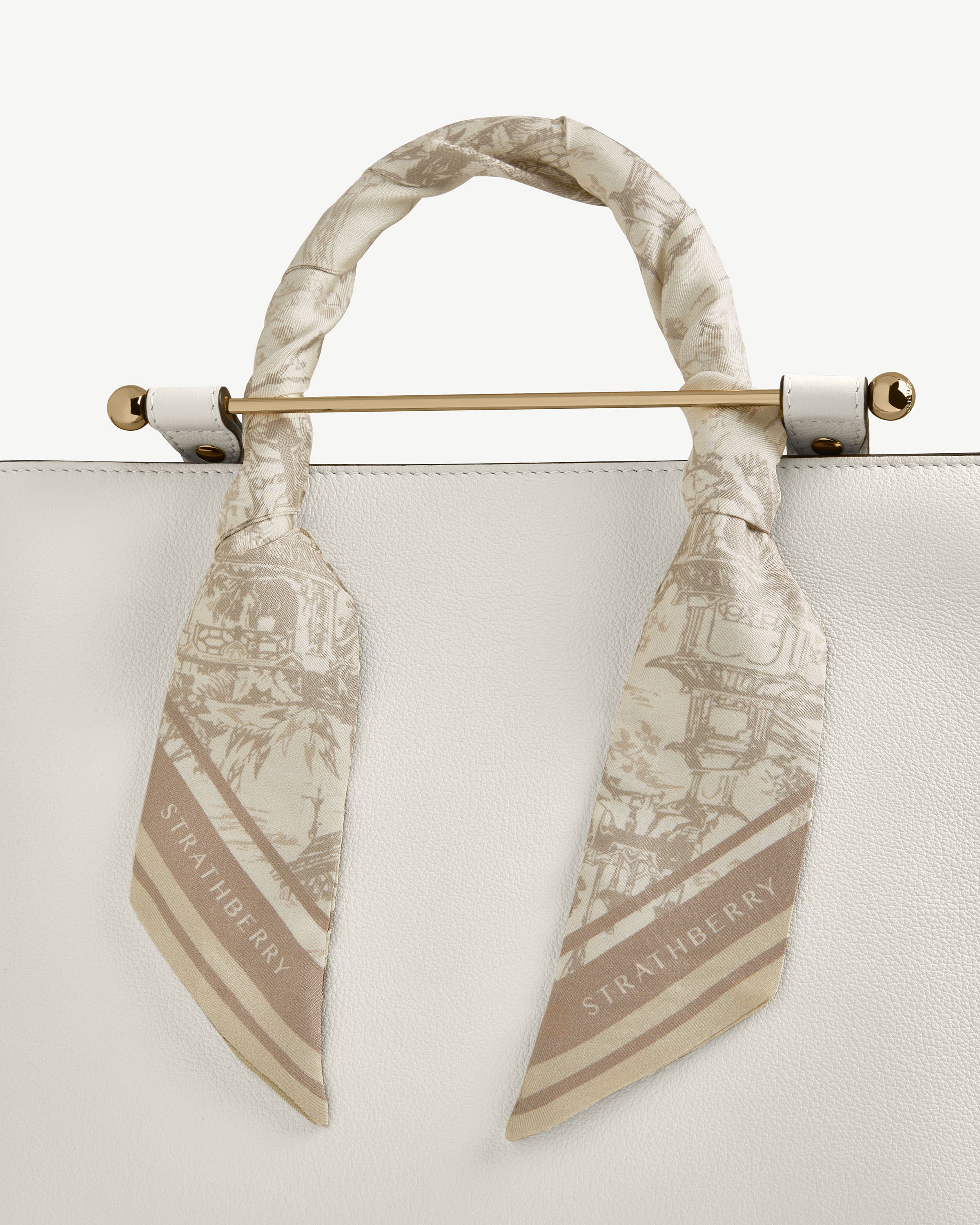 Silk Skinny Scarf - Oat/Mushroom Oriental Print