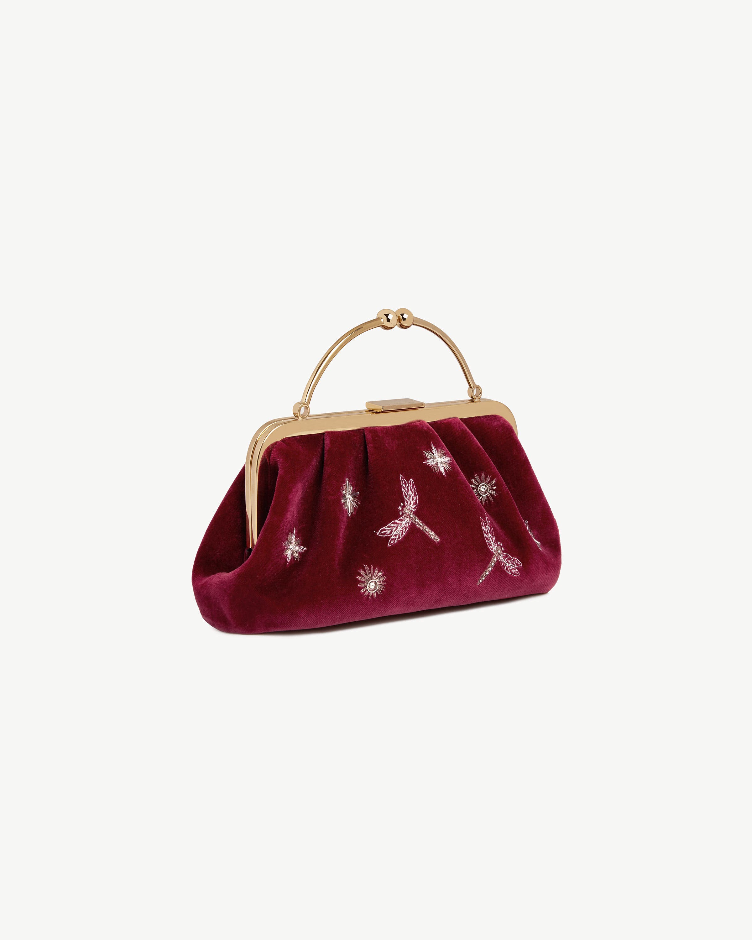Frame Clutch - Cinq a Sept Bordeaux Embroidered Velvet