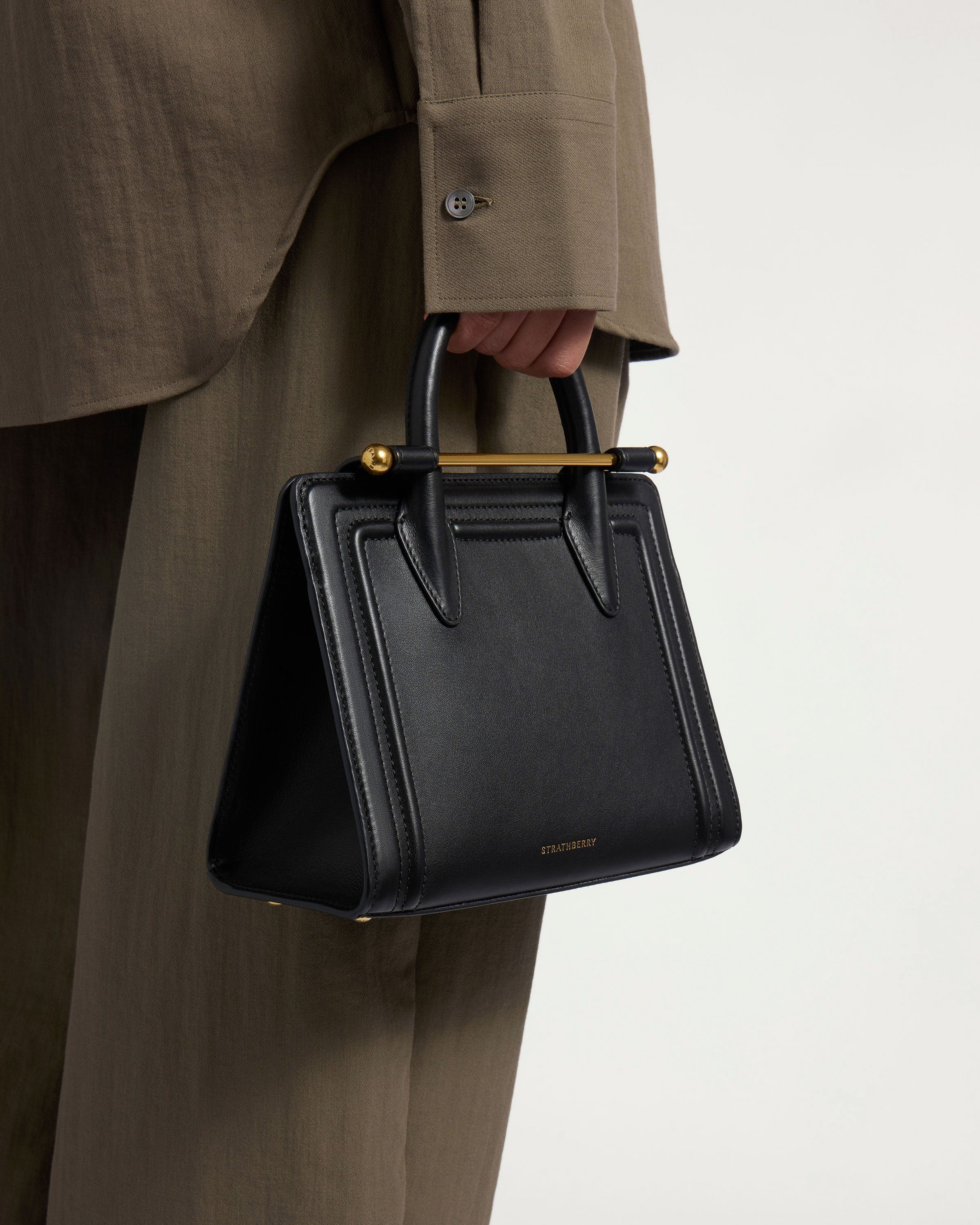 Mini Tote - Black Bombe Leather