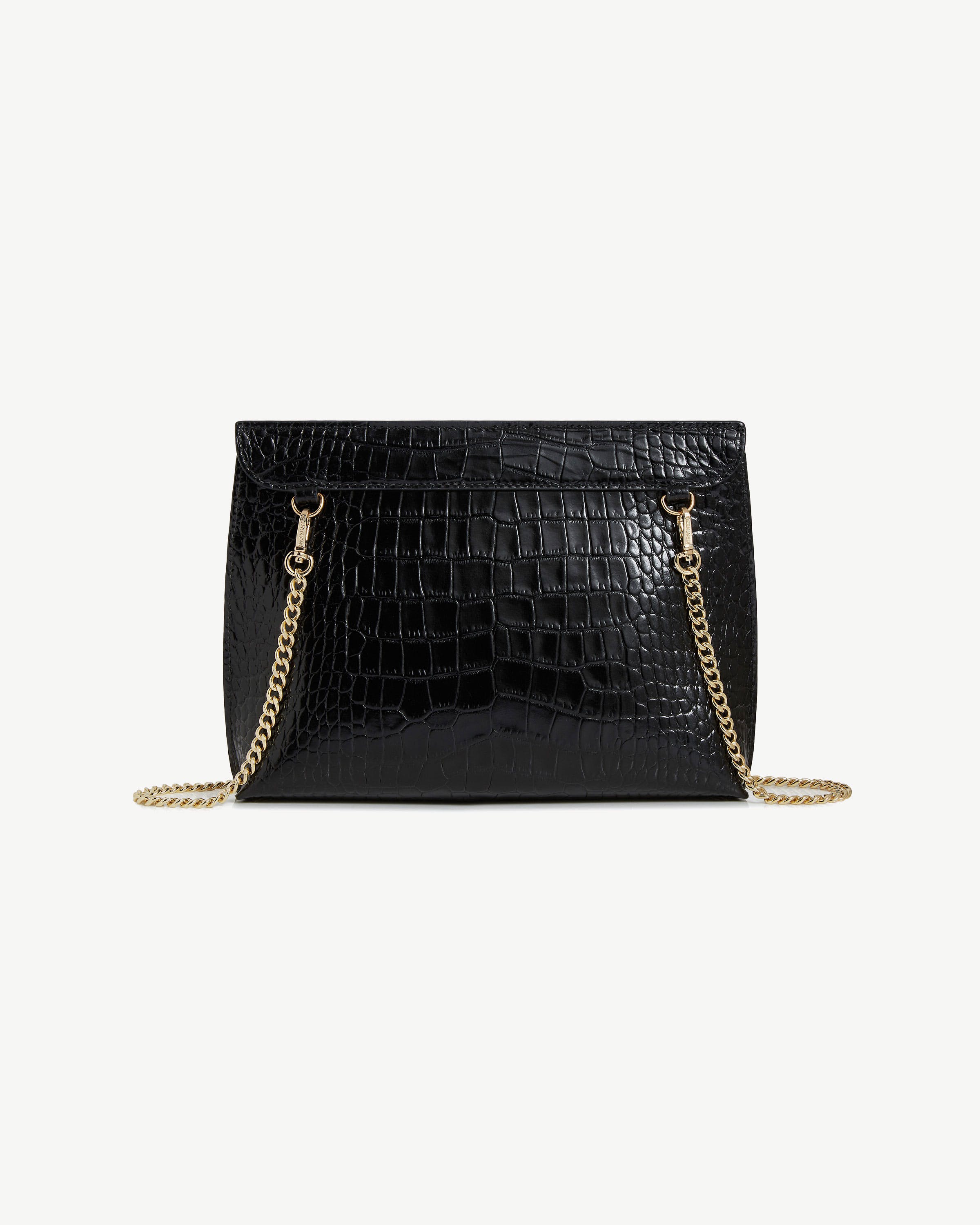 Stylist - Croc-Embossed Leather Black