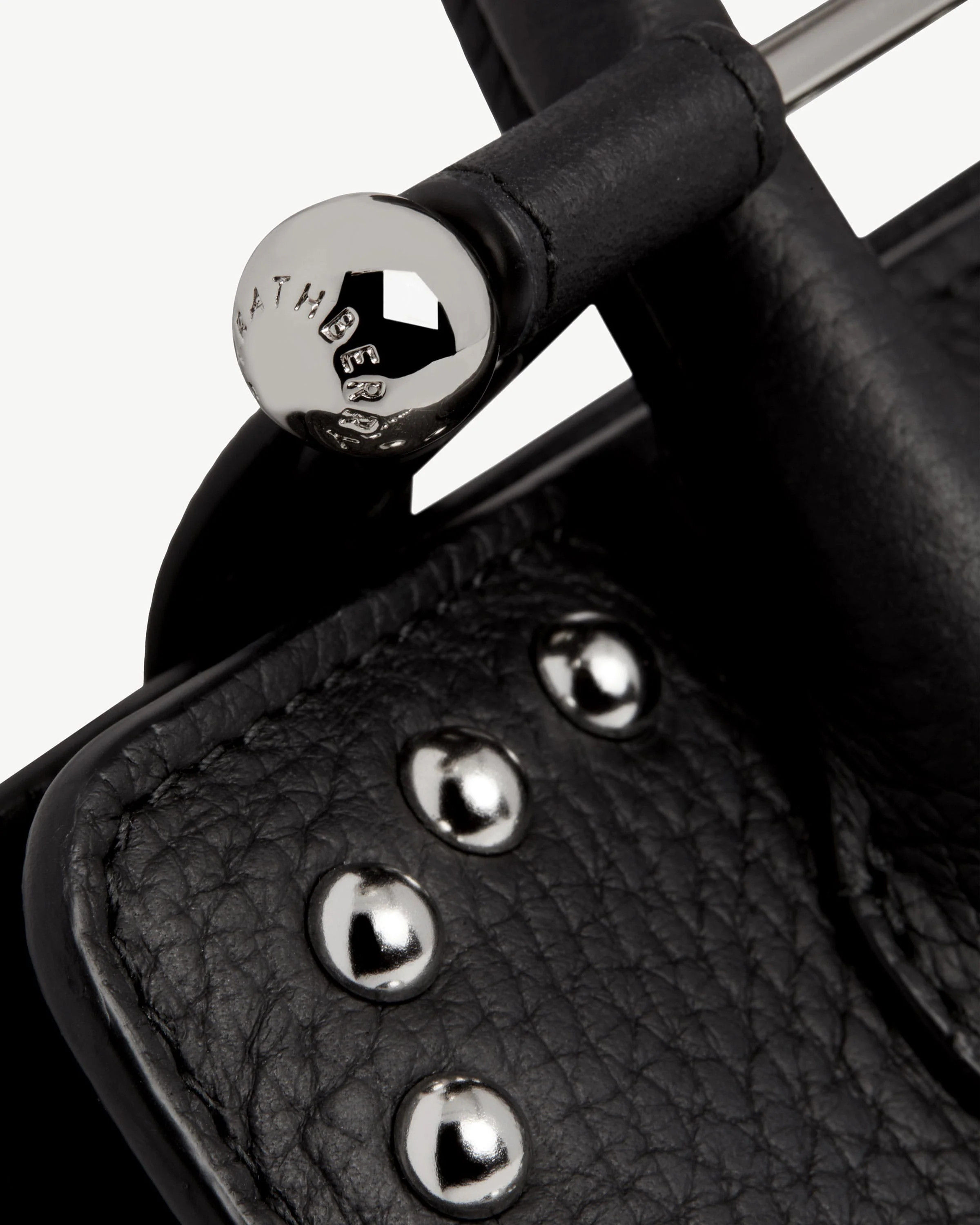 Nano Tote - Black Studded Leather