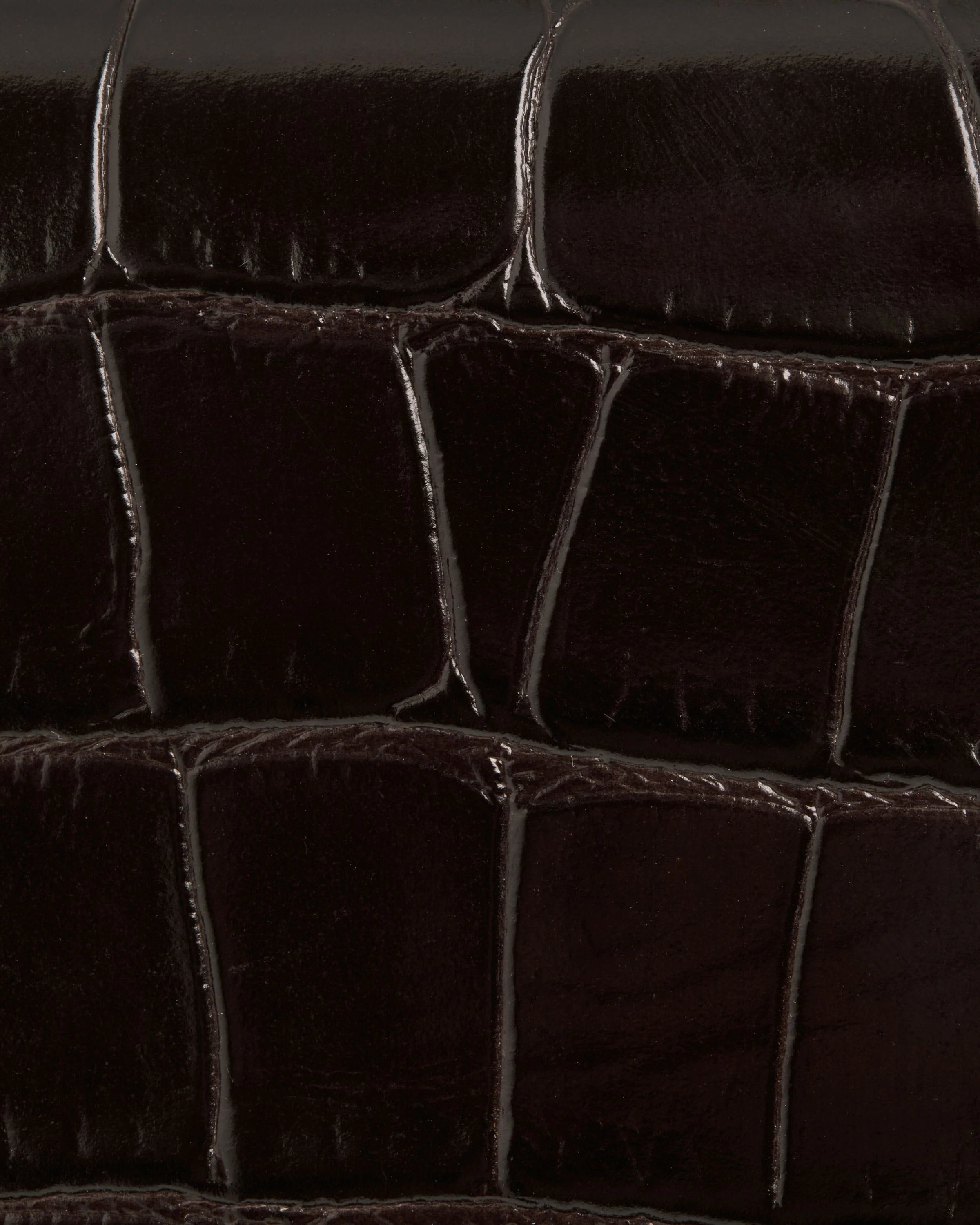 Large Melville Street Wallet - Croc-Embossed Leather Mahogany/Black