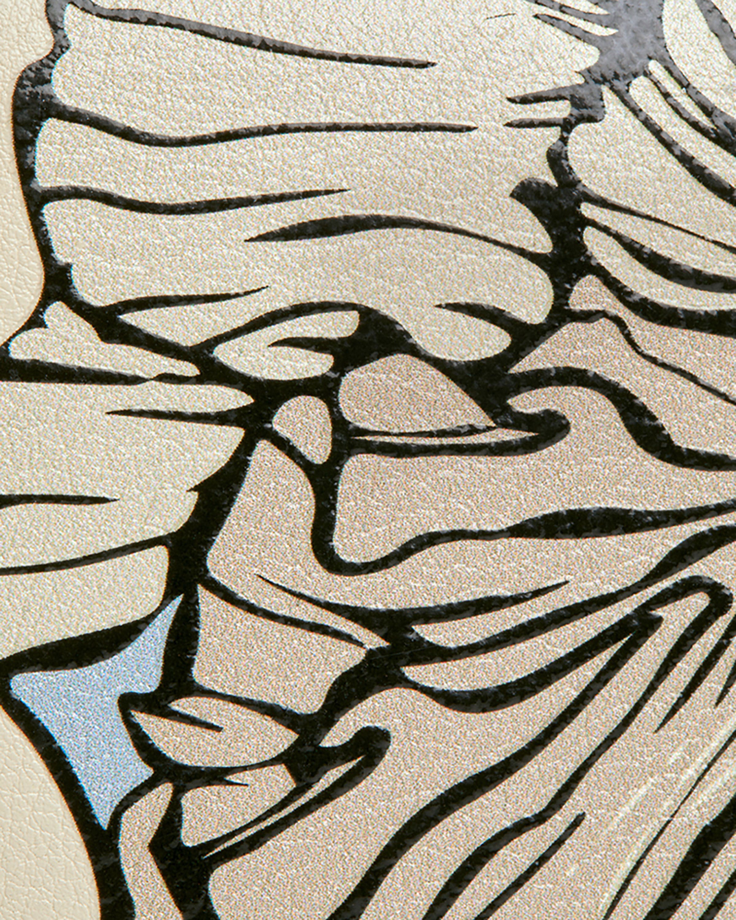 Mosaic Trifold Wallet - Floral Print Vanilla/Dusky Blue