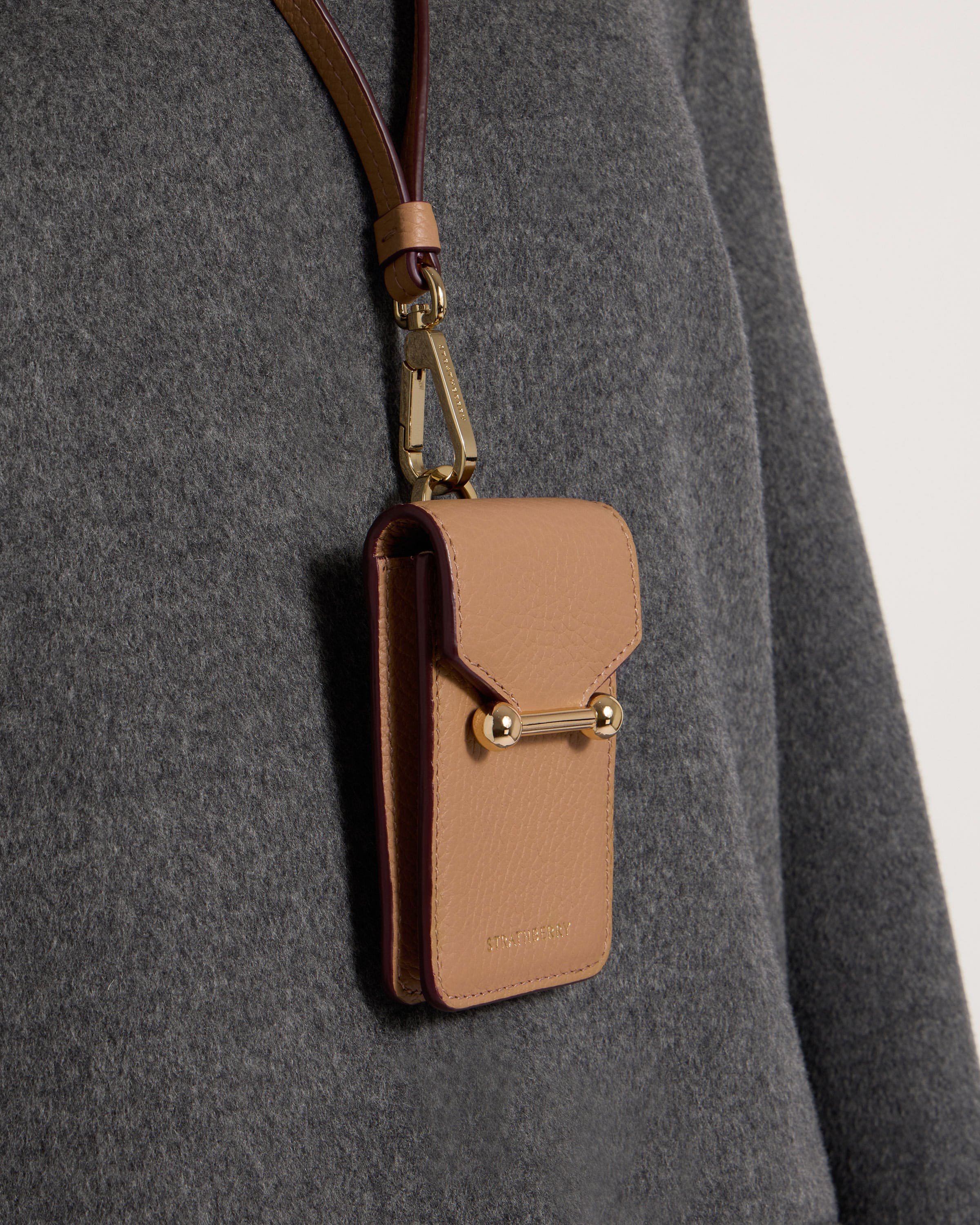 Mosaic Cardholder with Strap - Caramel