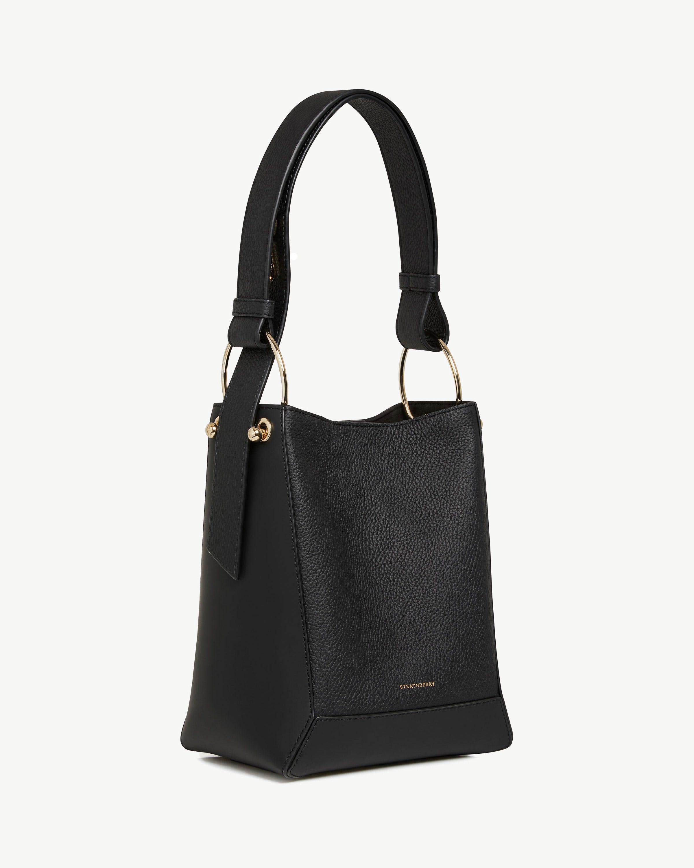 Lana Midi Bucket Bag - Black