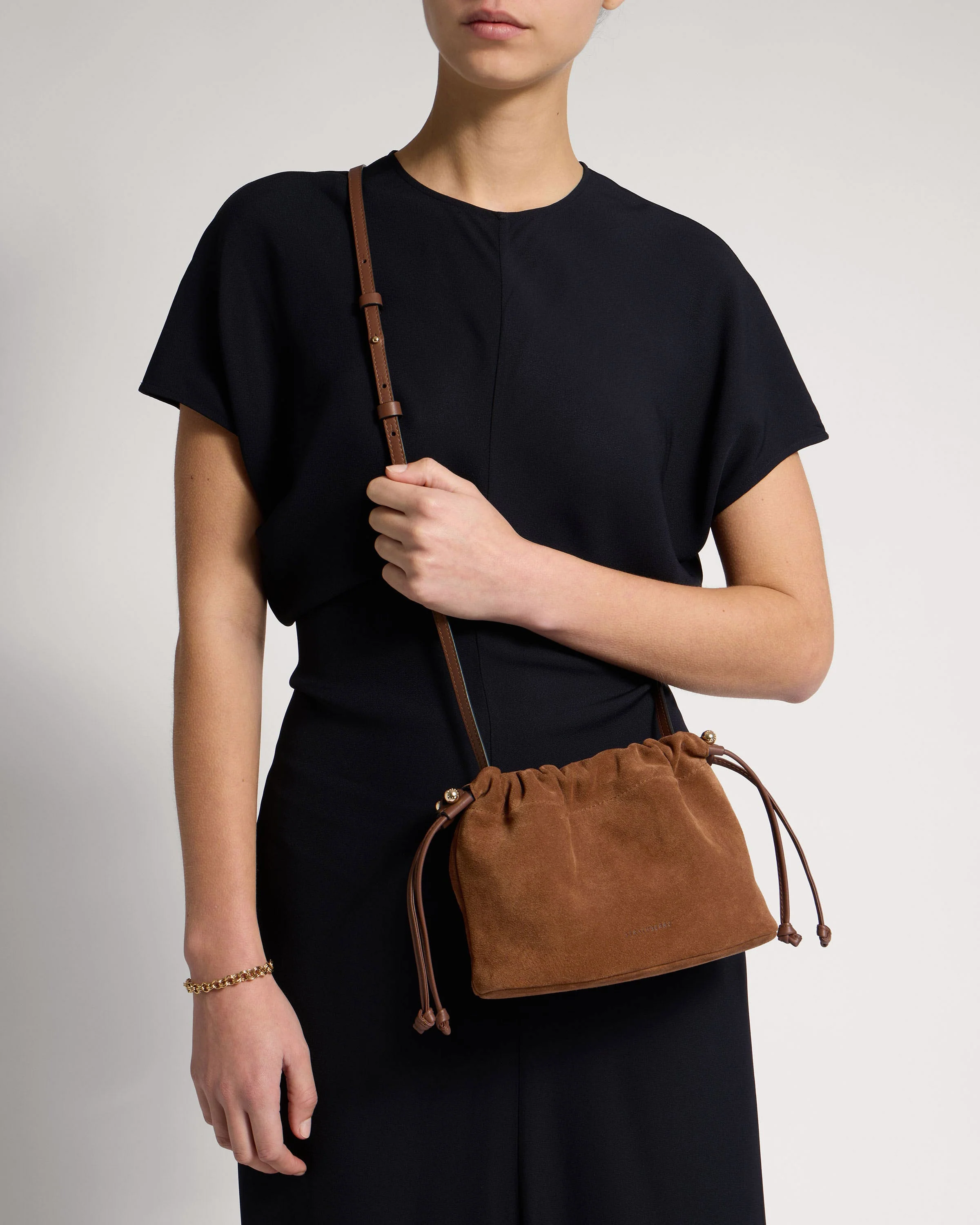 Charlotte Drawstring - Tan Suede