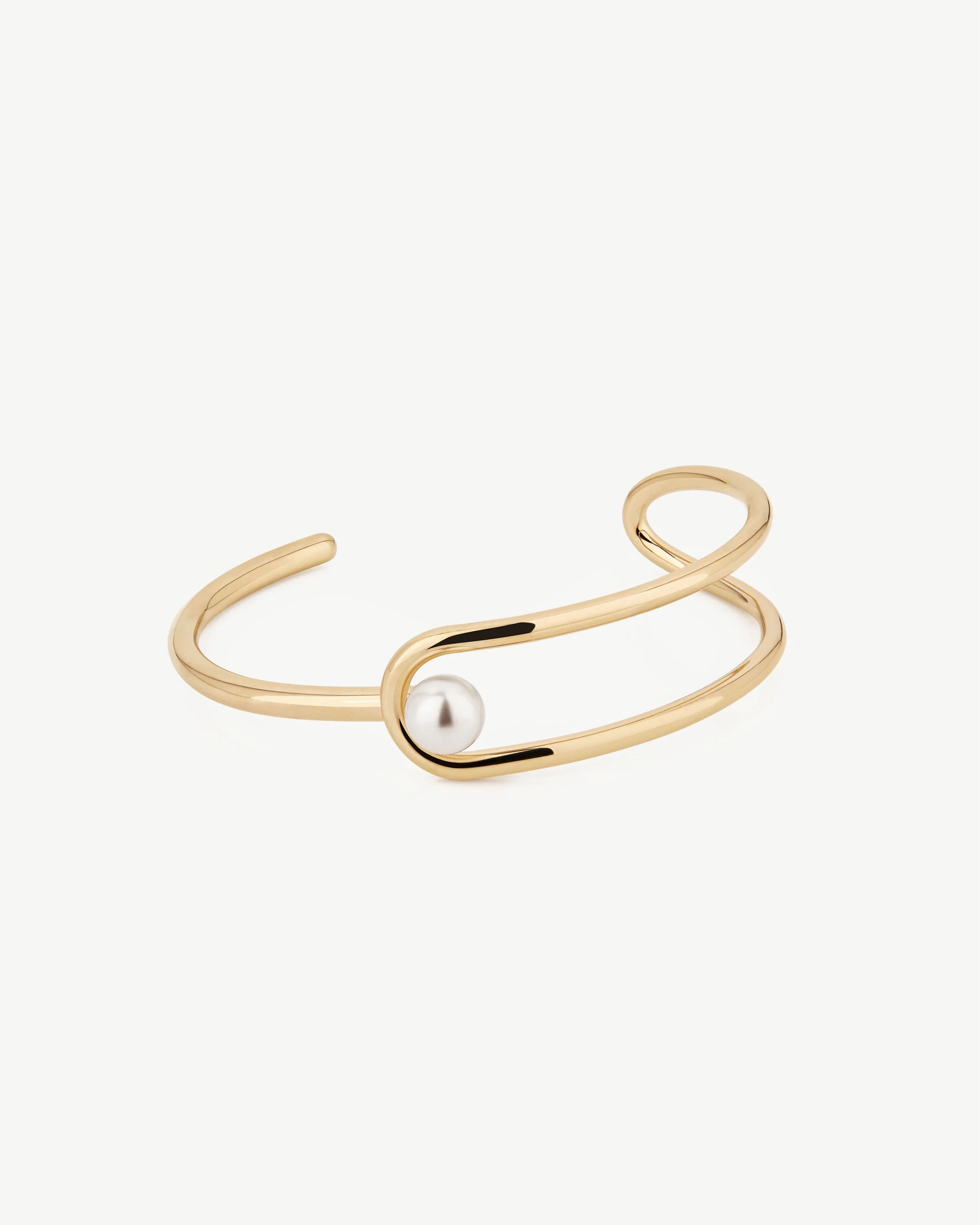 Lana Pearl Bangle - 22 Carat Gold Gilded