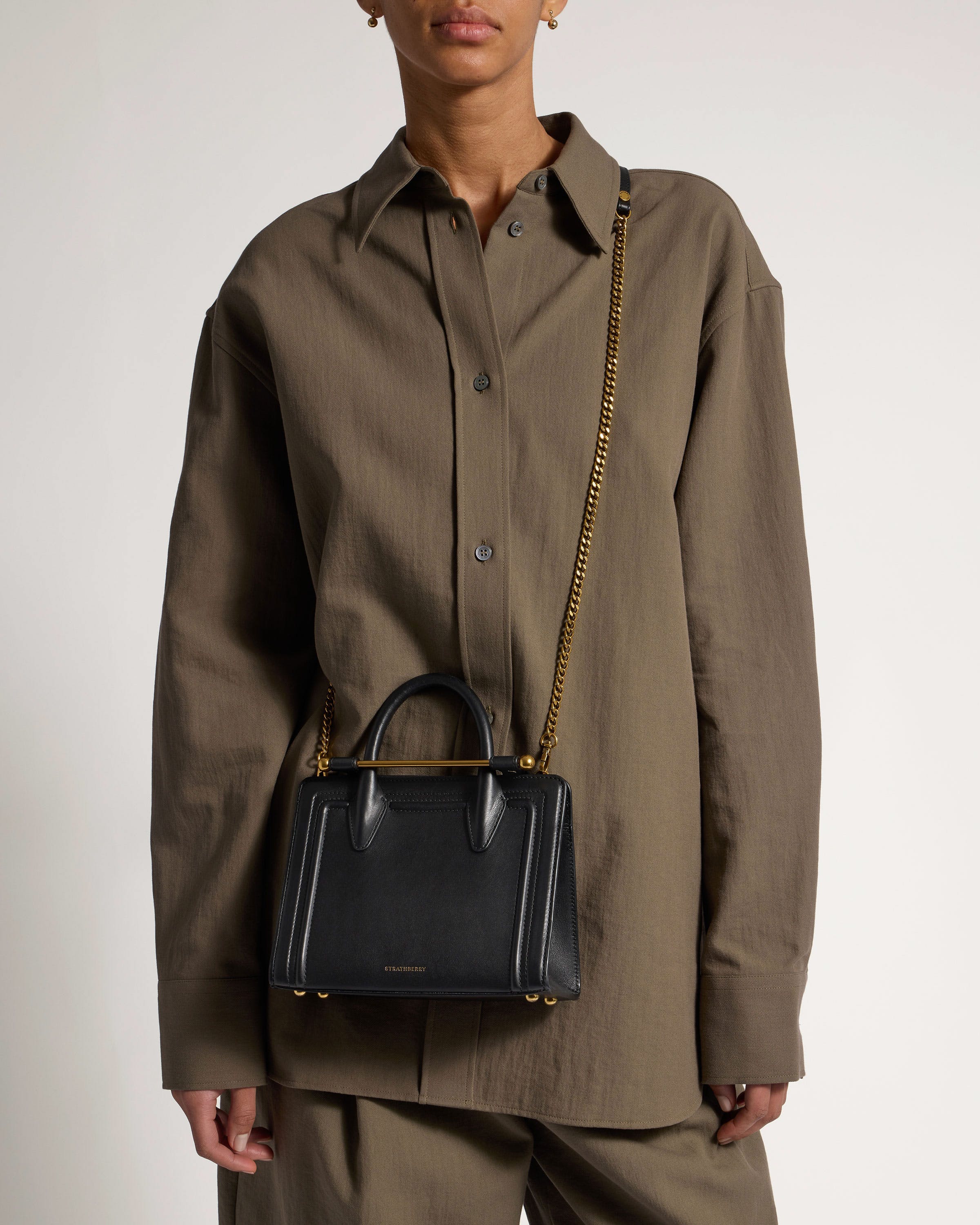 Mini Tote - Black Bombe Leather