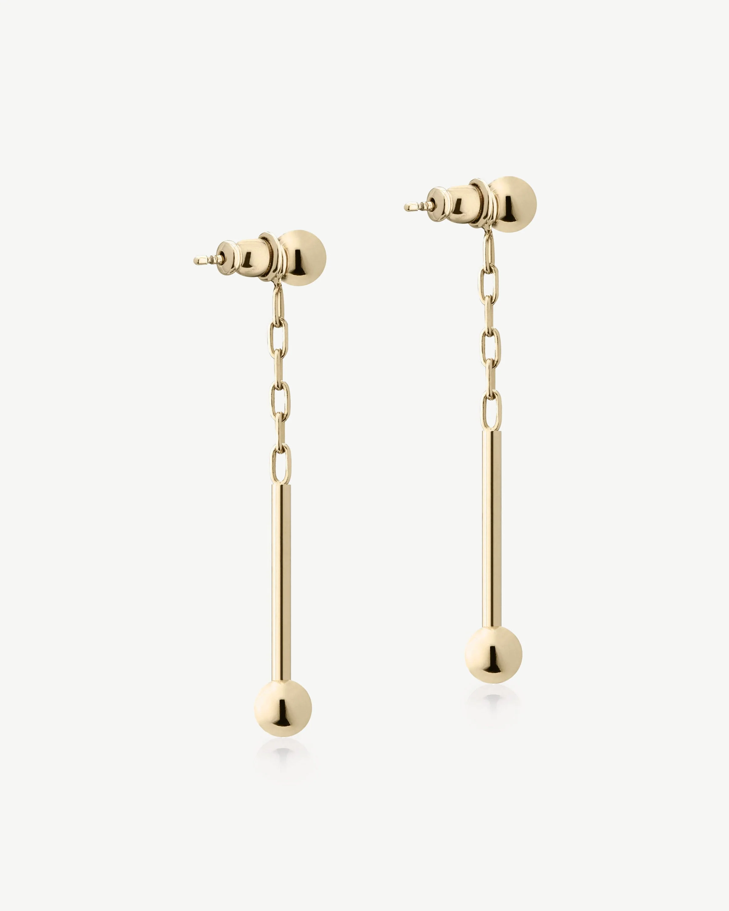 Music Bar Drop Earrings - 22 Carat Gold Gilded