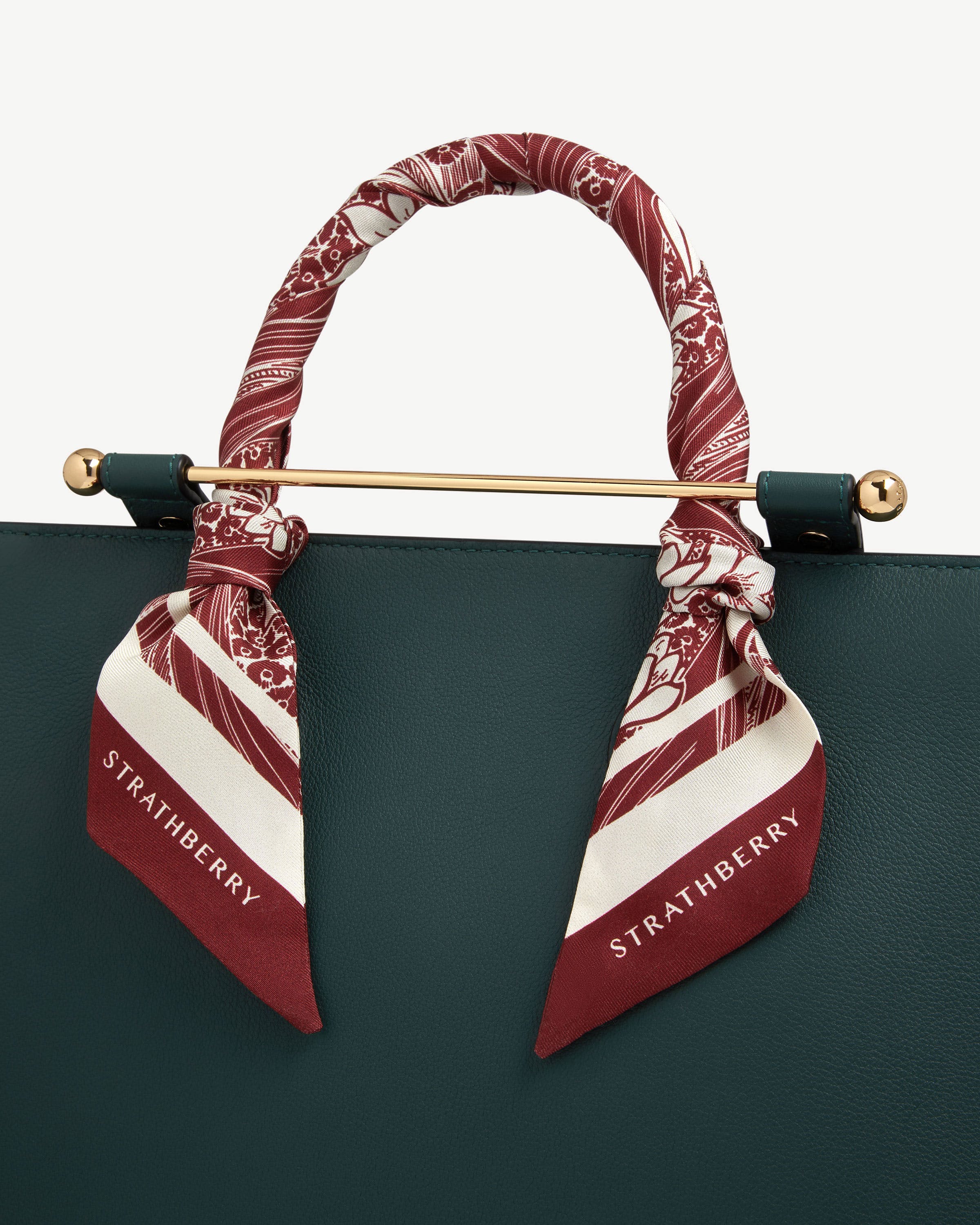 Silk Skinny Scarf - Oxblood Wallpaper Print