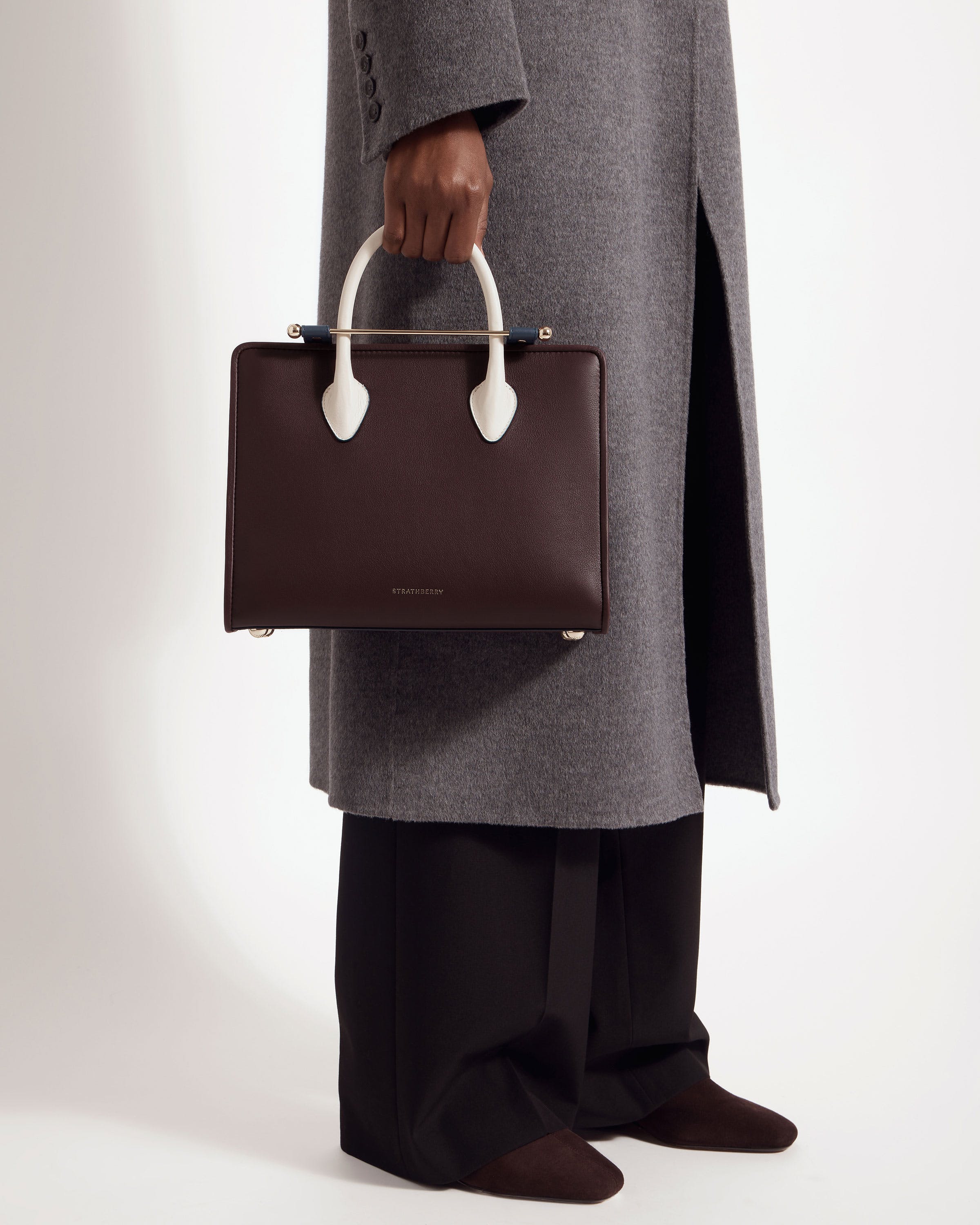 Midi Tote - Burgundy/Navy/Vanilla